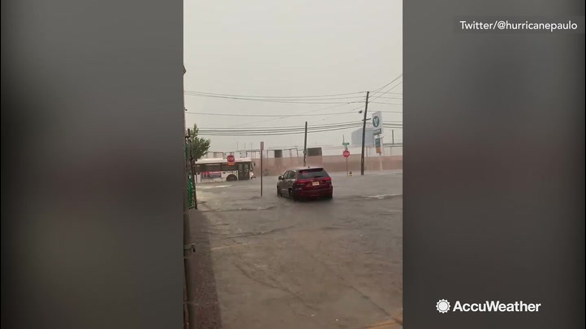 Flash flooding hit Newark, New Jersey on July 22. We do not suggest trying to drive in these conditions, as pictured here.