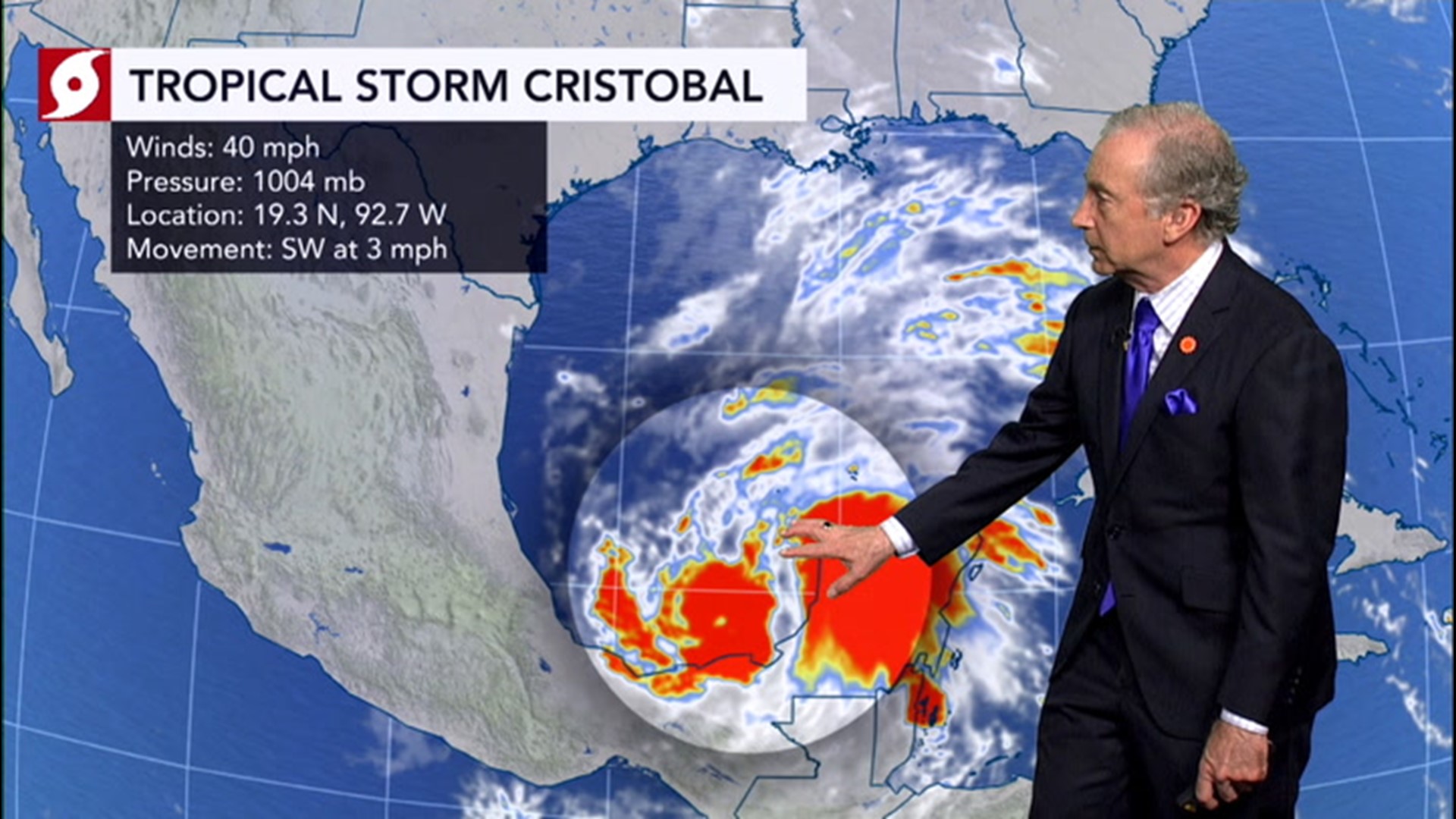 Cristobal will continue to drench parts of Mexico before it eventually heads for the United States' Gulf Coast.