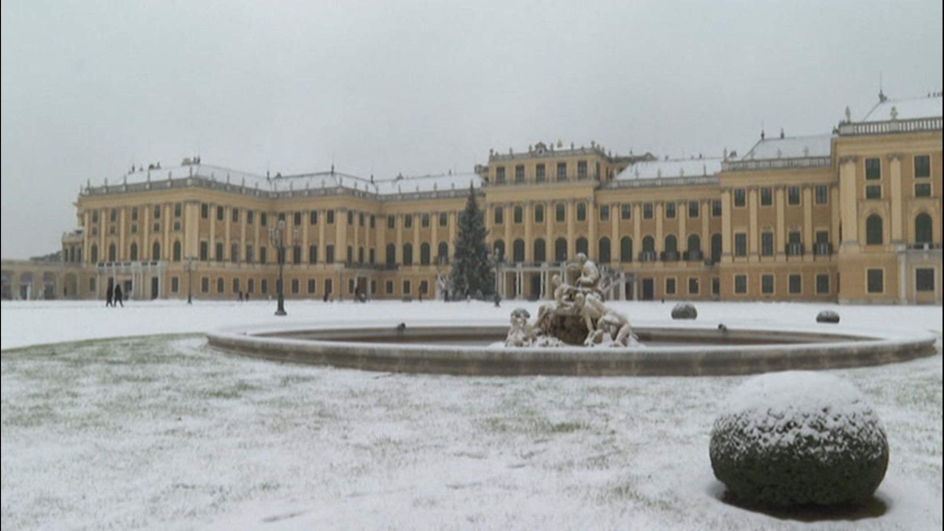 It's beginning to look a lot like the holidays in Vienna, Austria. The capital city saw its first snow fall on Dec. 3, covering the Christmas tree at Schönbrunn Palace with a light dusting of snow.