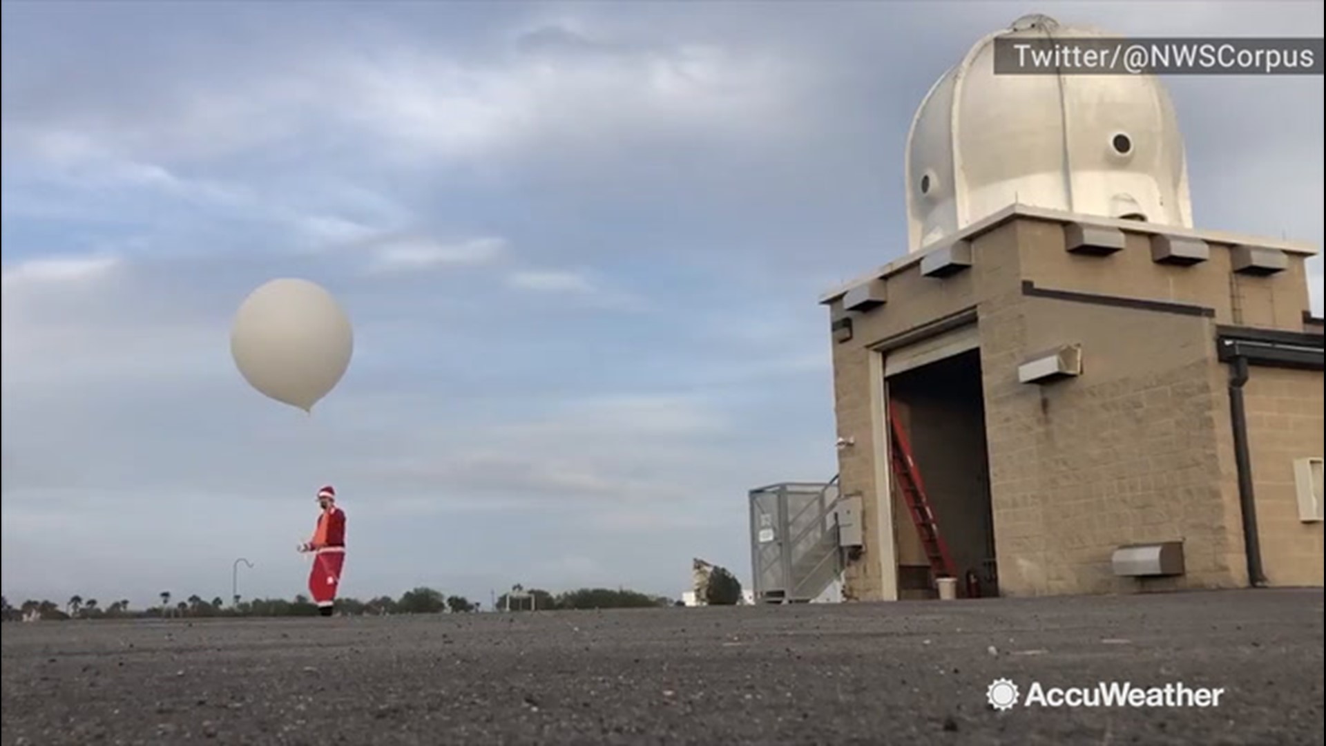 On Dec. 12, the meteorologists at the Corpus Christi, Texas, branch of the National Weather Service felt festive while sending a weather balloon into the atmosphere.