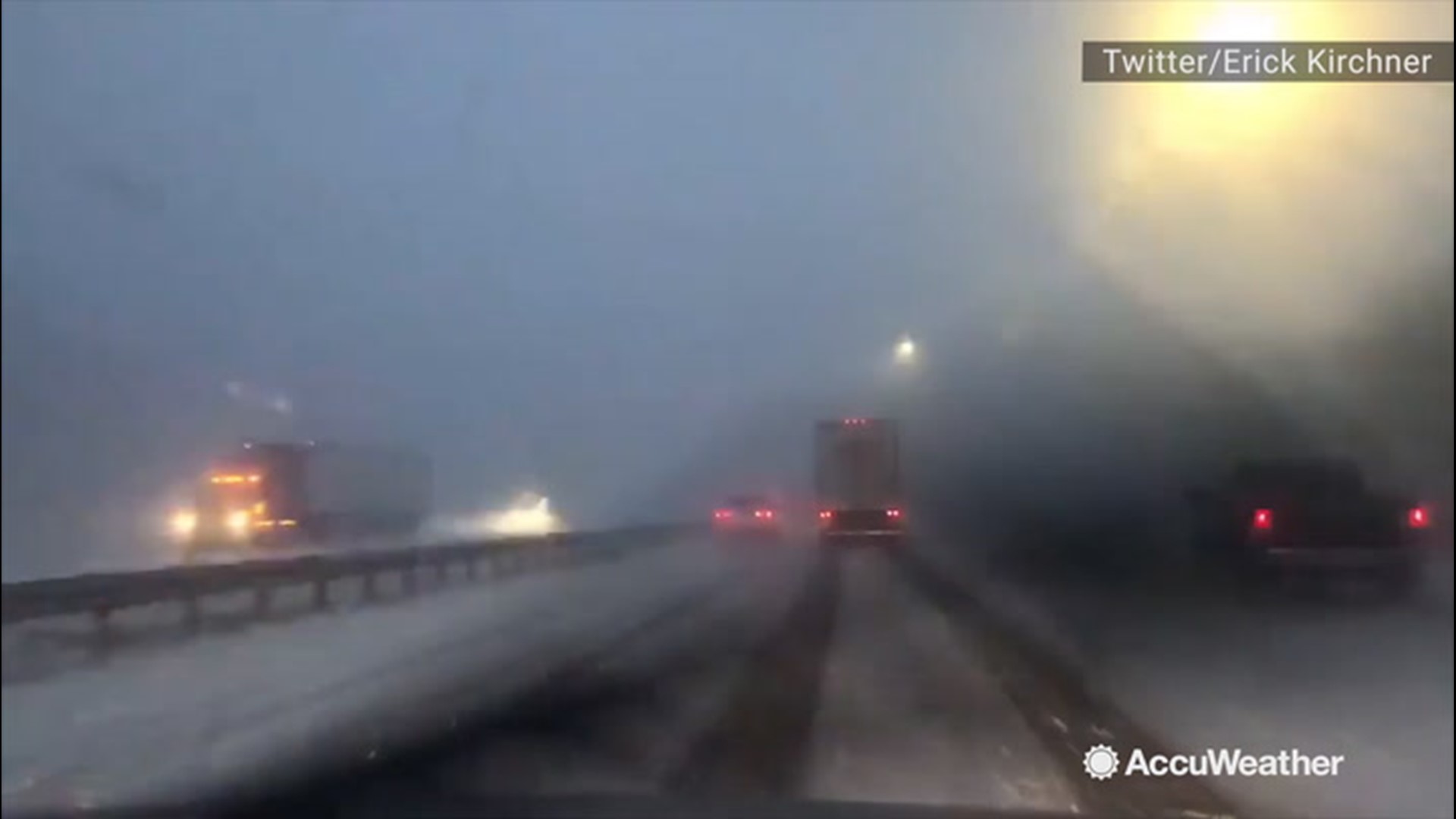 Severe snow squall disrupts traffic on Interstate 68 ...