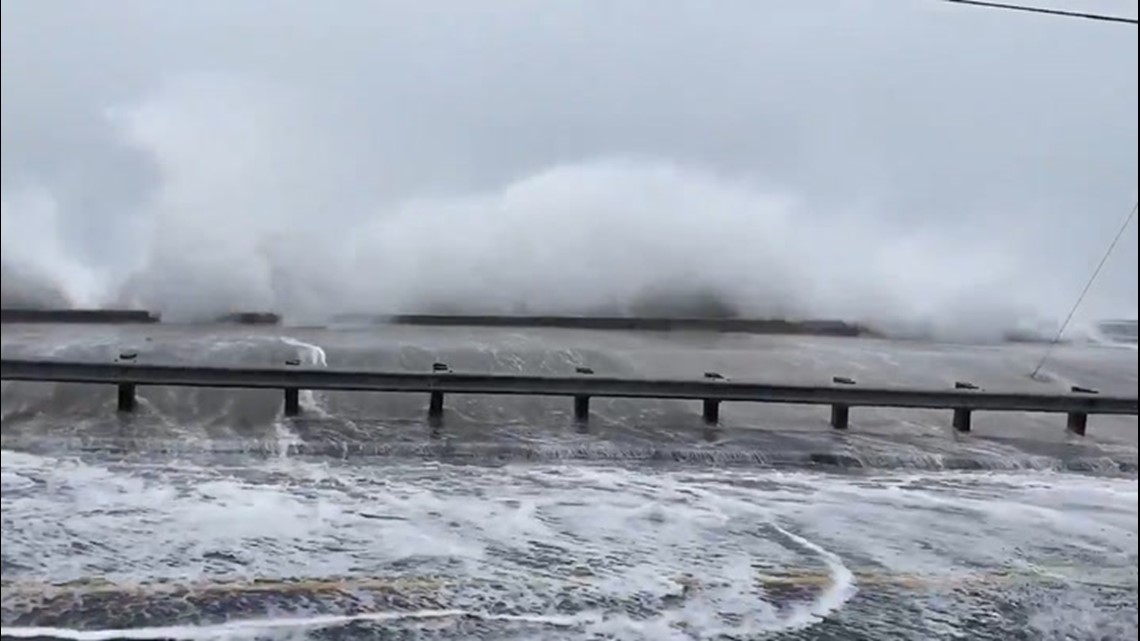 Coastal flooding spills inland as waves slam ashore | cbs19.tv