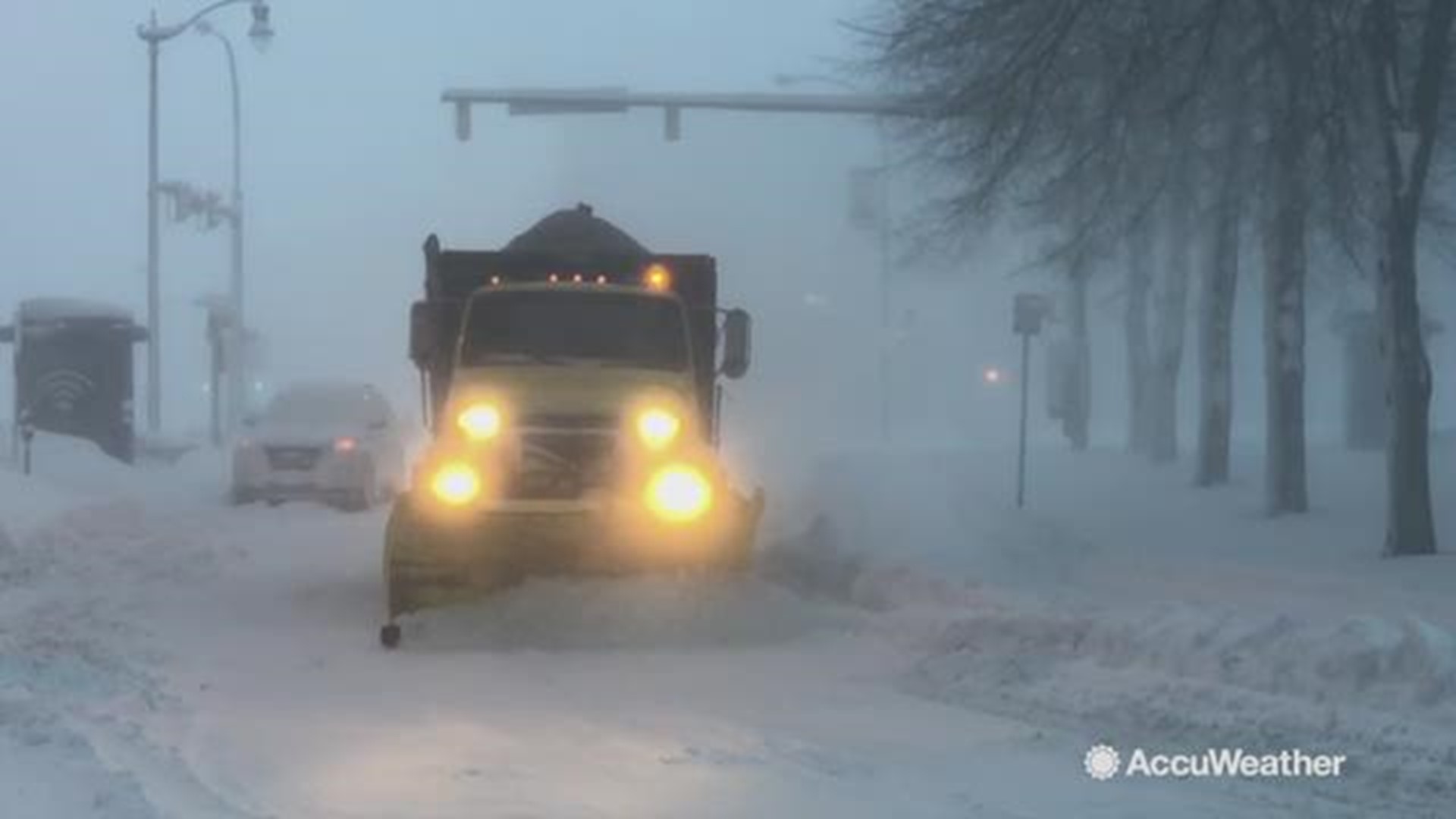 Lake-effect snow, high winds and cold pummeled the Buffalo area. AccuWeather's Reed Timmer was there monitoring the event.