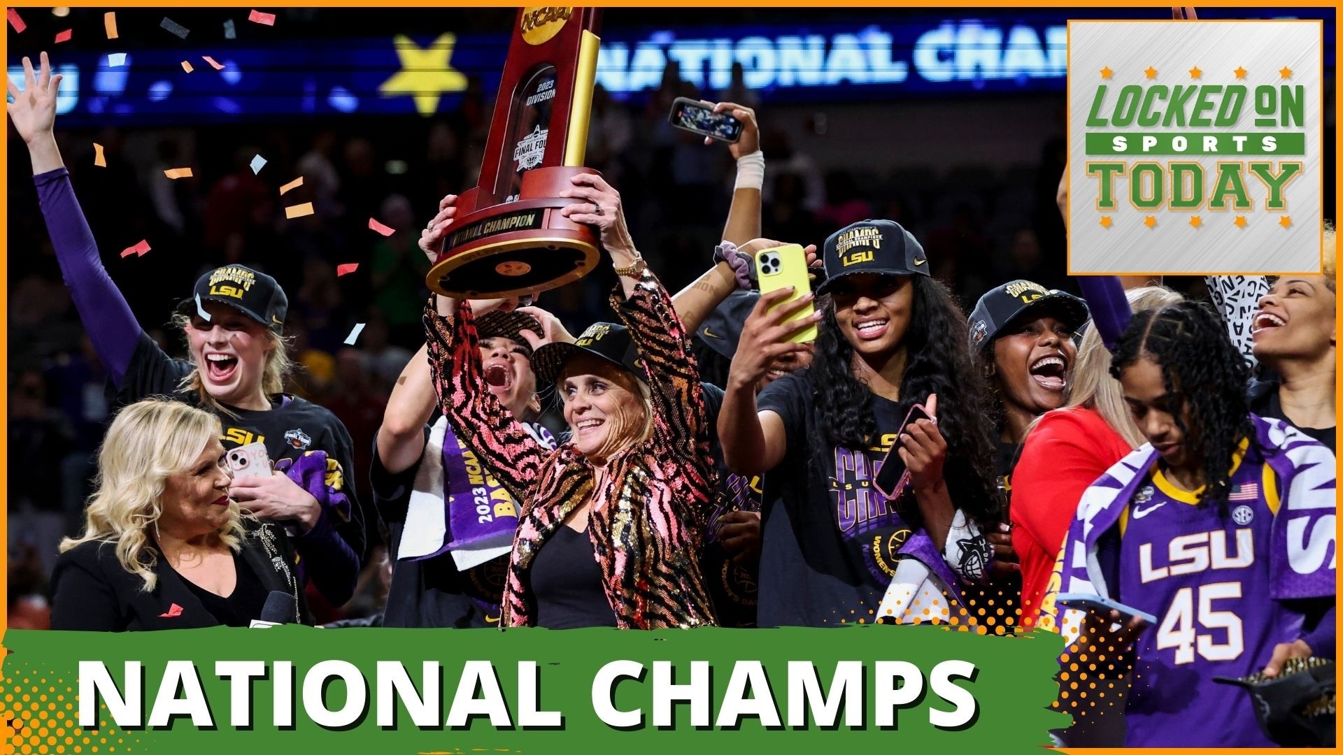 Discussing the day's top sports stories from LSU winning the title in women's NCAA basketball to the men's national title championship game that no one expected.