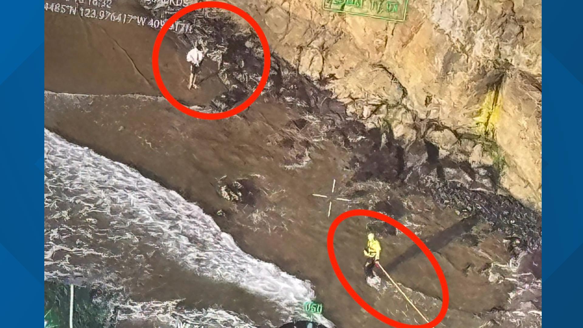 Tide Ropees Tourists rescued after rising tide traps them on secluded Oregon coast ...
