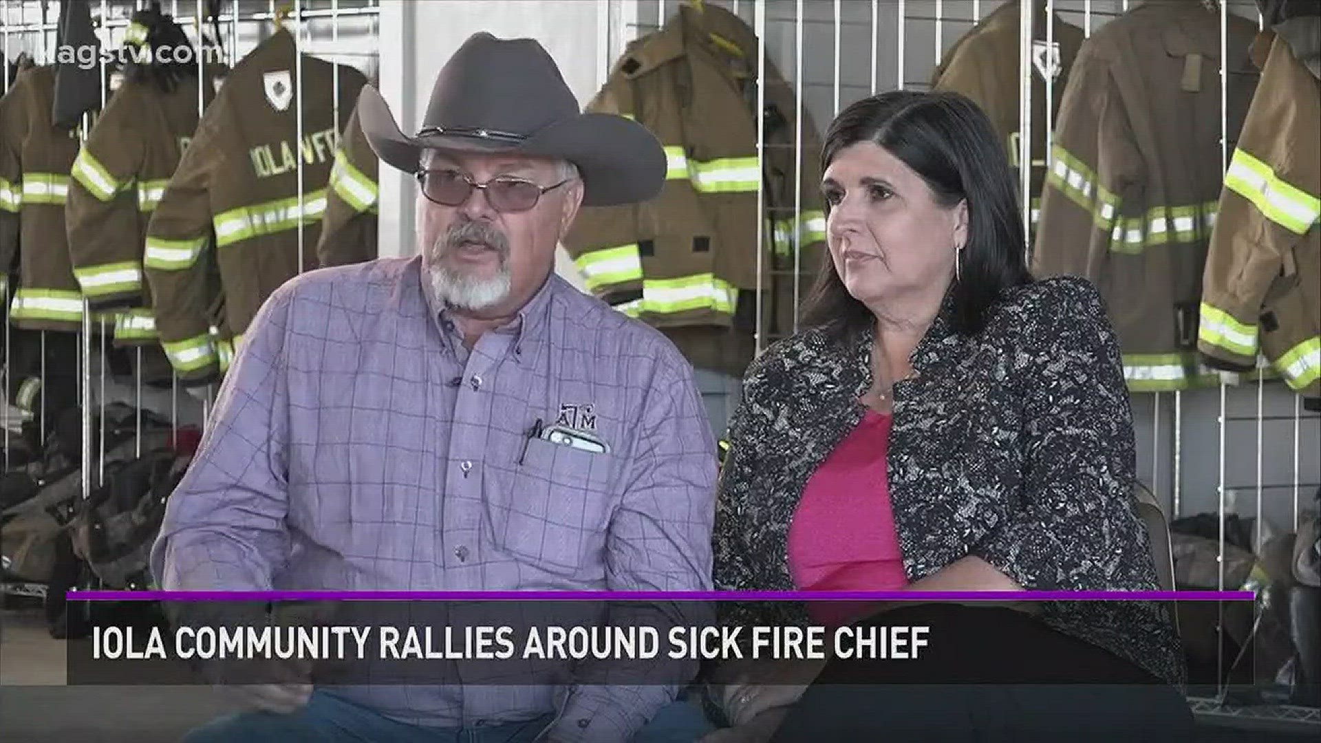 A small community in Grimes county has rallied around a volunteer fire chief with Cancer. Jay O'Brien speaks with him and his wife.