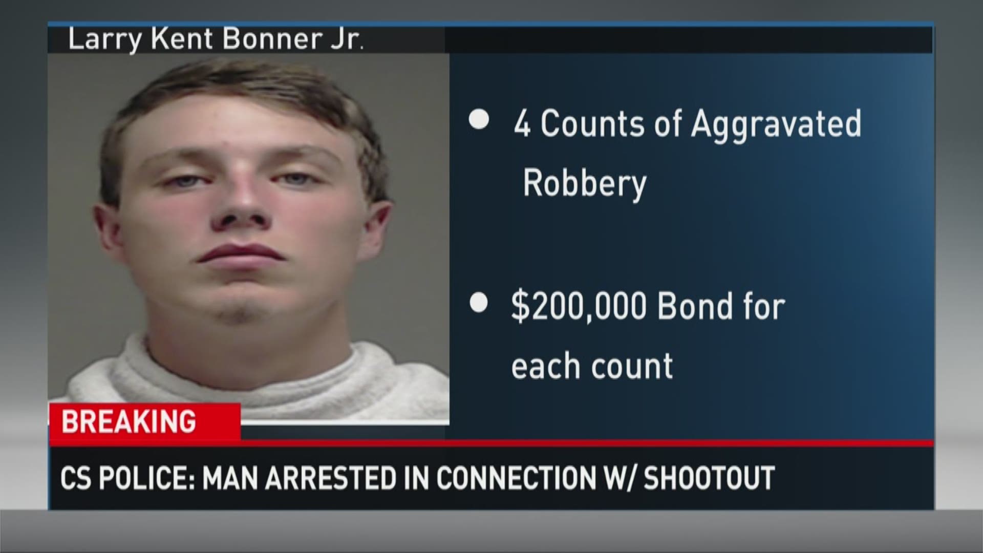 Eighteen year-old Larry Kent Bonner, Jr. was arrested in Mc Kinney, Texas. He is linked to murders and aggravated robbery in College Station.