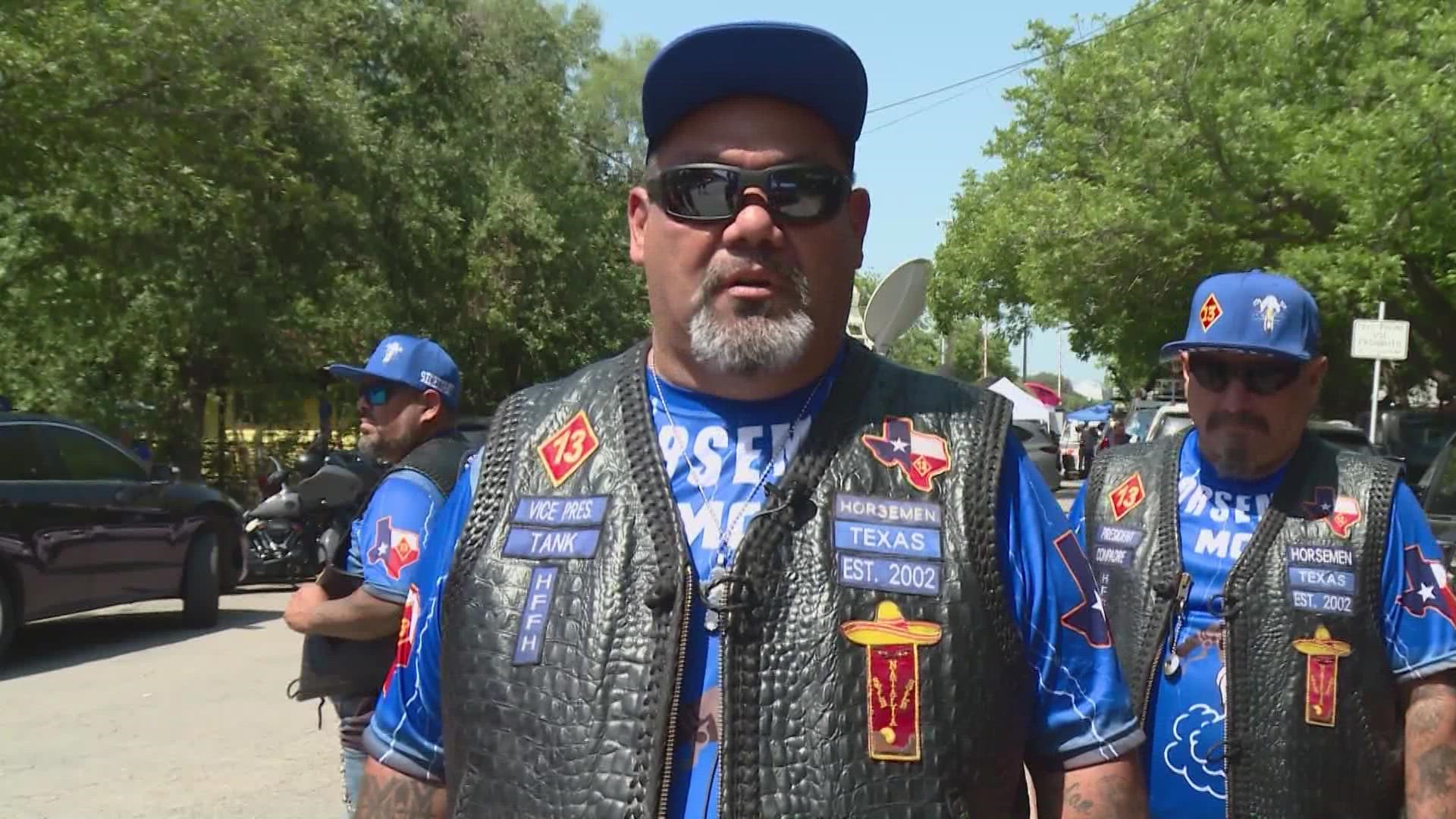 Many people came Saturday to pay their respects at the memorial at Robb Elementary, which included one group who made the trip from San Antonio.