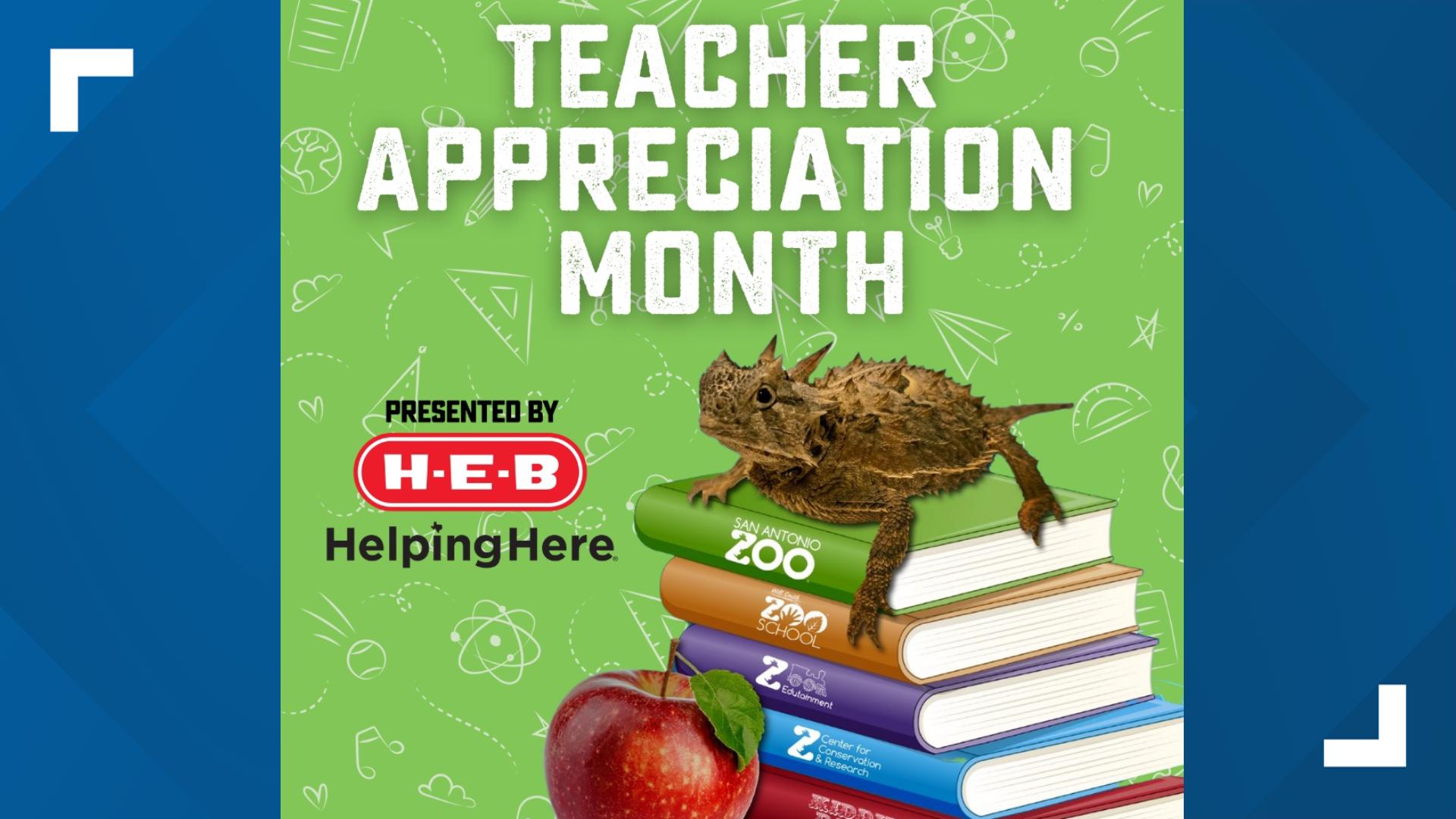 The zoo is celebrating Teacher Appreciation Month giving all Texas teachers free admission to the zoo.