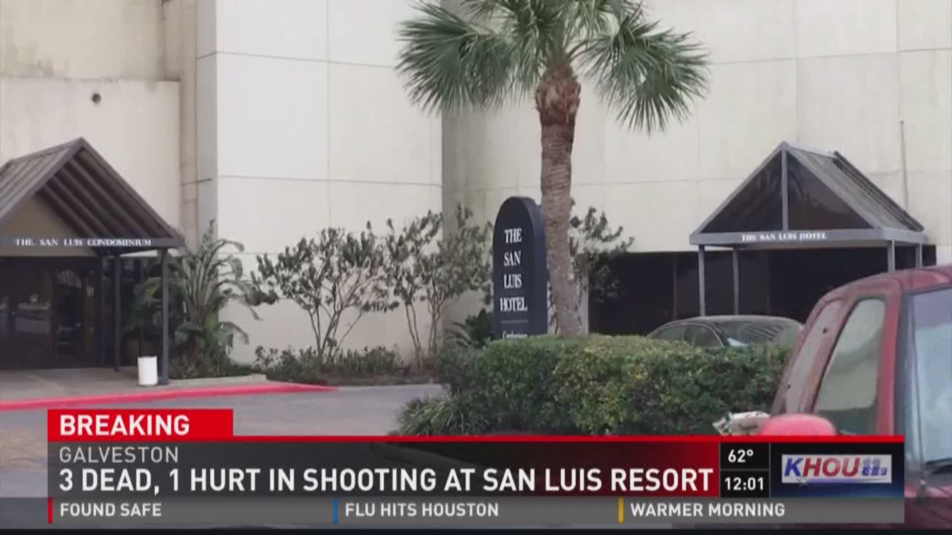 Police are investigating a possible murder-suicide at the San Luis Hotel early Monday that left three dead in Galveston.