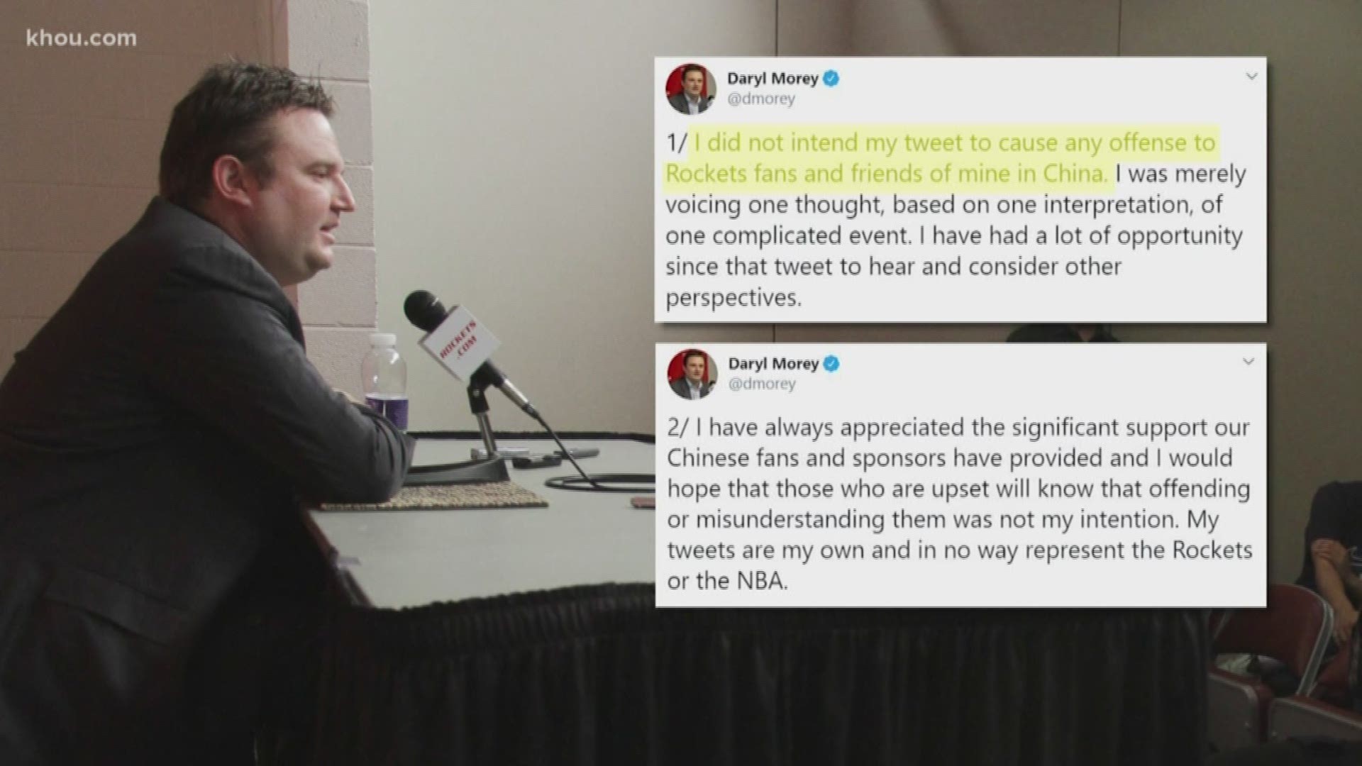 China's basketball association says it will suspend cooperation with the Rockets following a tweet by Daryl Morey in support of pro-democracy protesters in Hong Kong