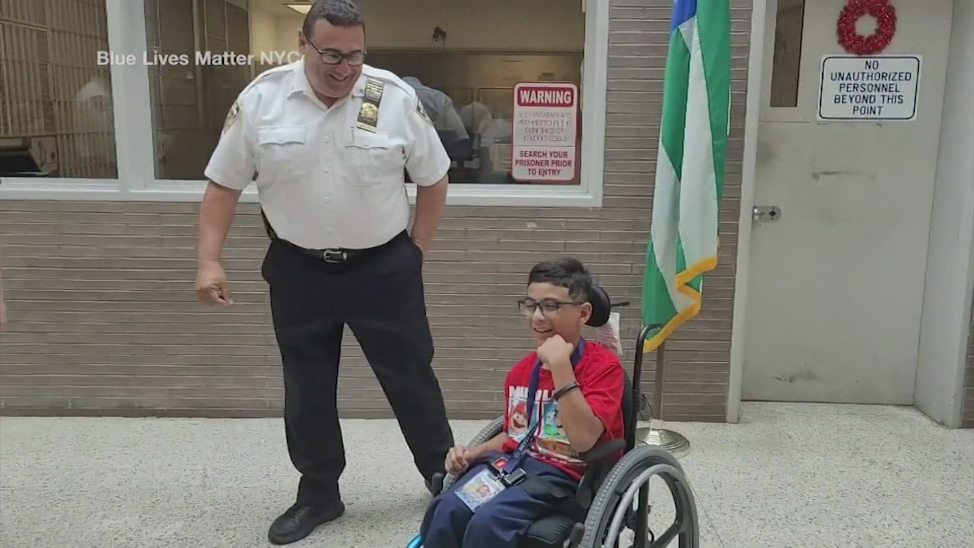 Michael Martinez was shoved out of his wheelchair for dressing up as a police officer for career day.