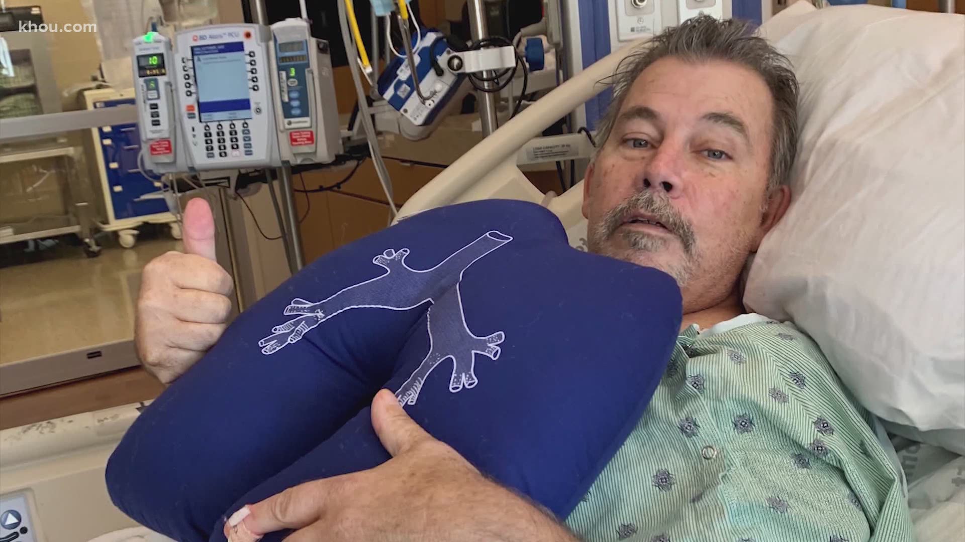 Thomas Steele, who is in his early 50s, was hospitalized with a severe case of coronavirus that resulted in him needing a double lung transplant.