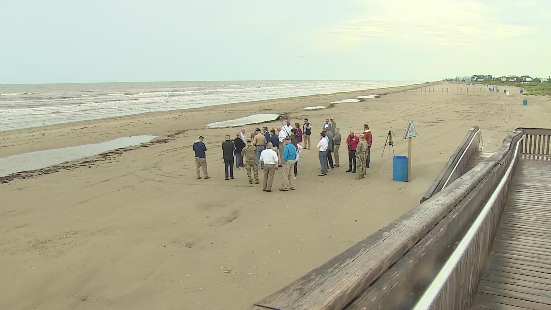 Sen. Ted Cruz visited Galveston Wednesday, August 24 to see the possible constriction site for the proposed coastal barrier known as the "Ike Dike."