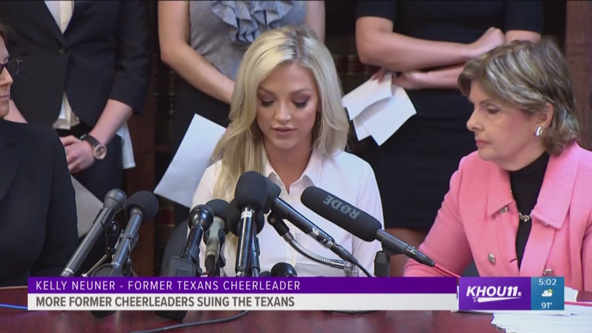 Five Houston Texans Cheerleaders announced a new lawsuit filed against the team.