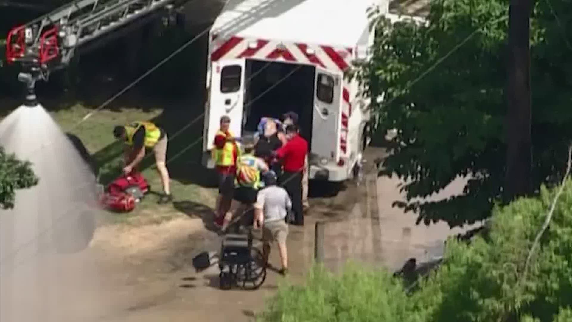 Dozens of people experienced skin irritation and respiratory issues after a chemical leak Saturday at Six Flags Hurricane Harbor Splashtown, officials said.