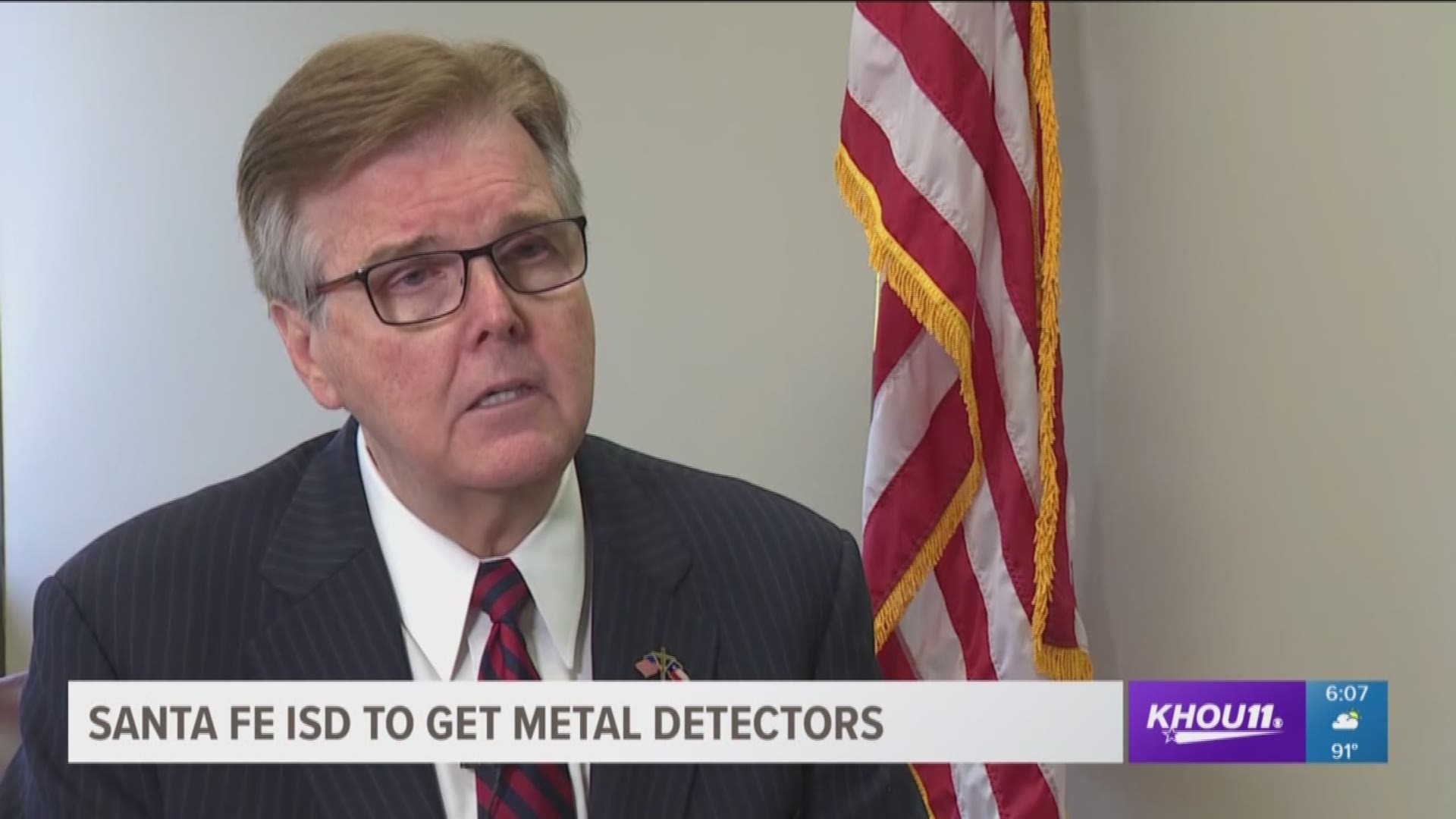 About a month before the new school year begins, Lt. Governor Dan Patrick will donate ten metal detectors to Santa Fe ISD to help beef up security at schools in the district. 