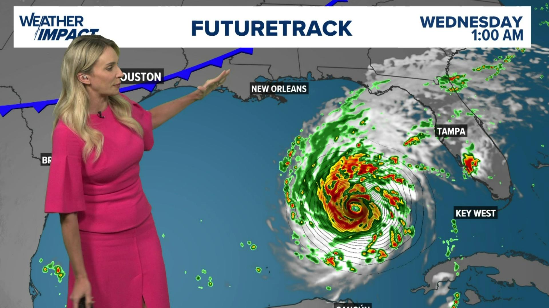 Meteorologist Chita Craft is tracking Category 4 Hurricane Milton as it moves toward Florida through the Gulf of Mexico.