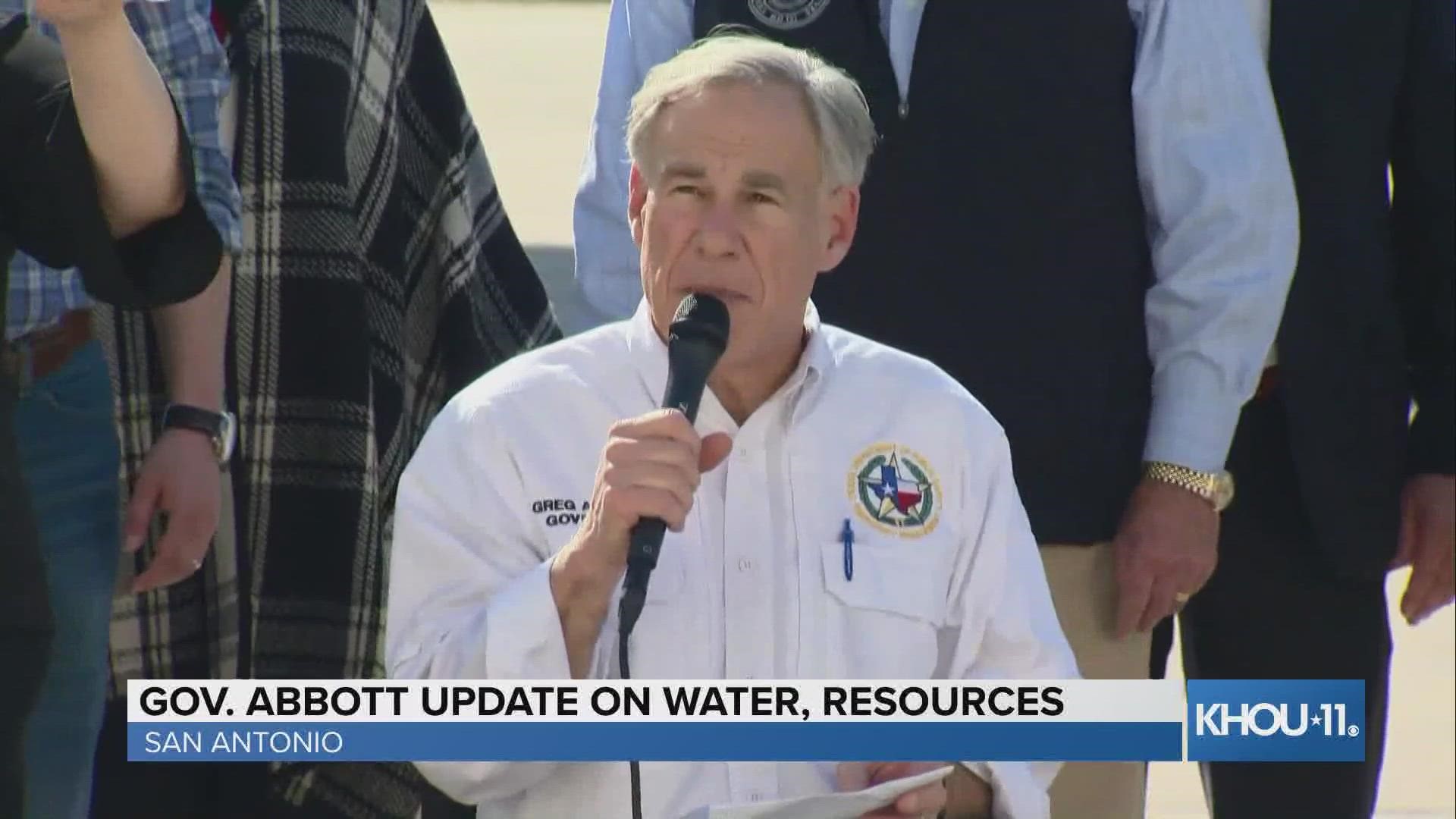 On Sunday, Feb. 21, 2021, Texas Gov. Greg Abbott provided an update on the state's efforts to provide water and other resources to communities across Texas.