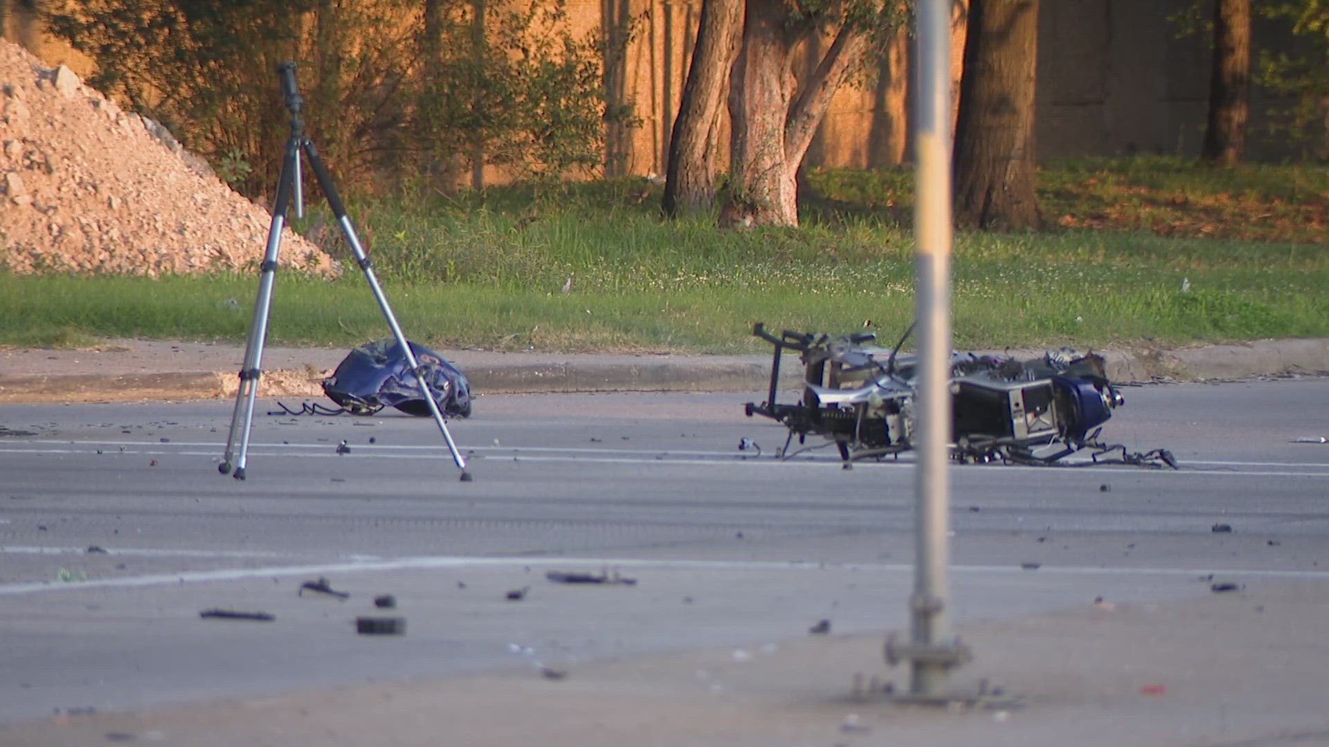 A 19-year-old motorcycle rider was killed when they were hit by a stolen car during a chase in north Houston early Monday, according to the Houston Police Department