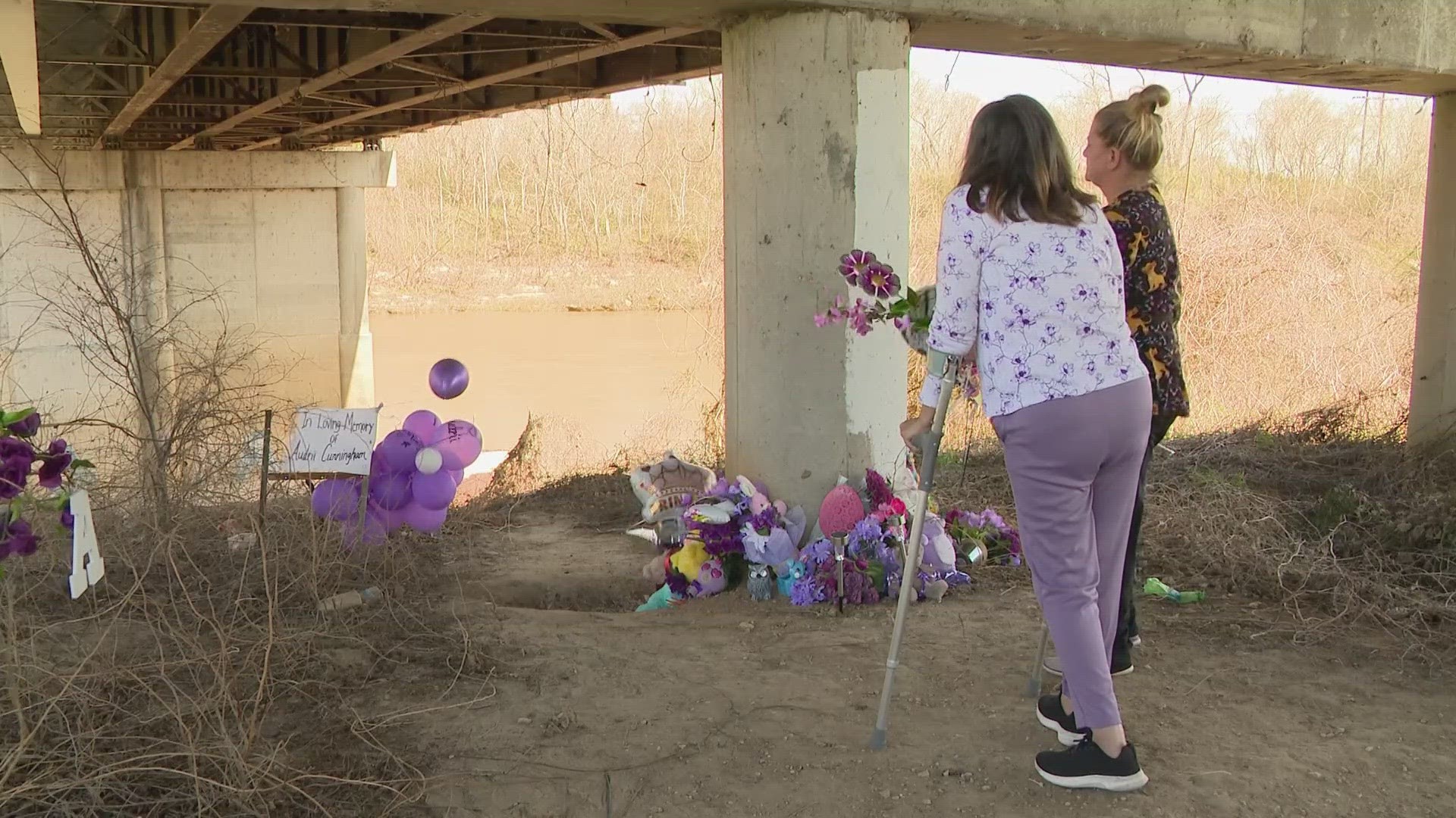 The place where 11-year-old Audrii Cunningham's body was pulled from the water is now a growing memorial-- a place for the community to grieve.