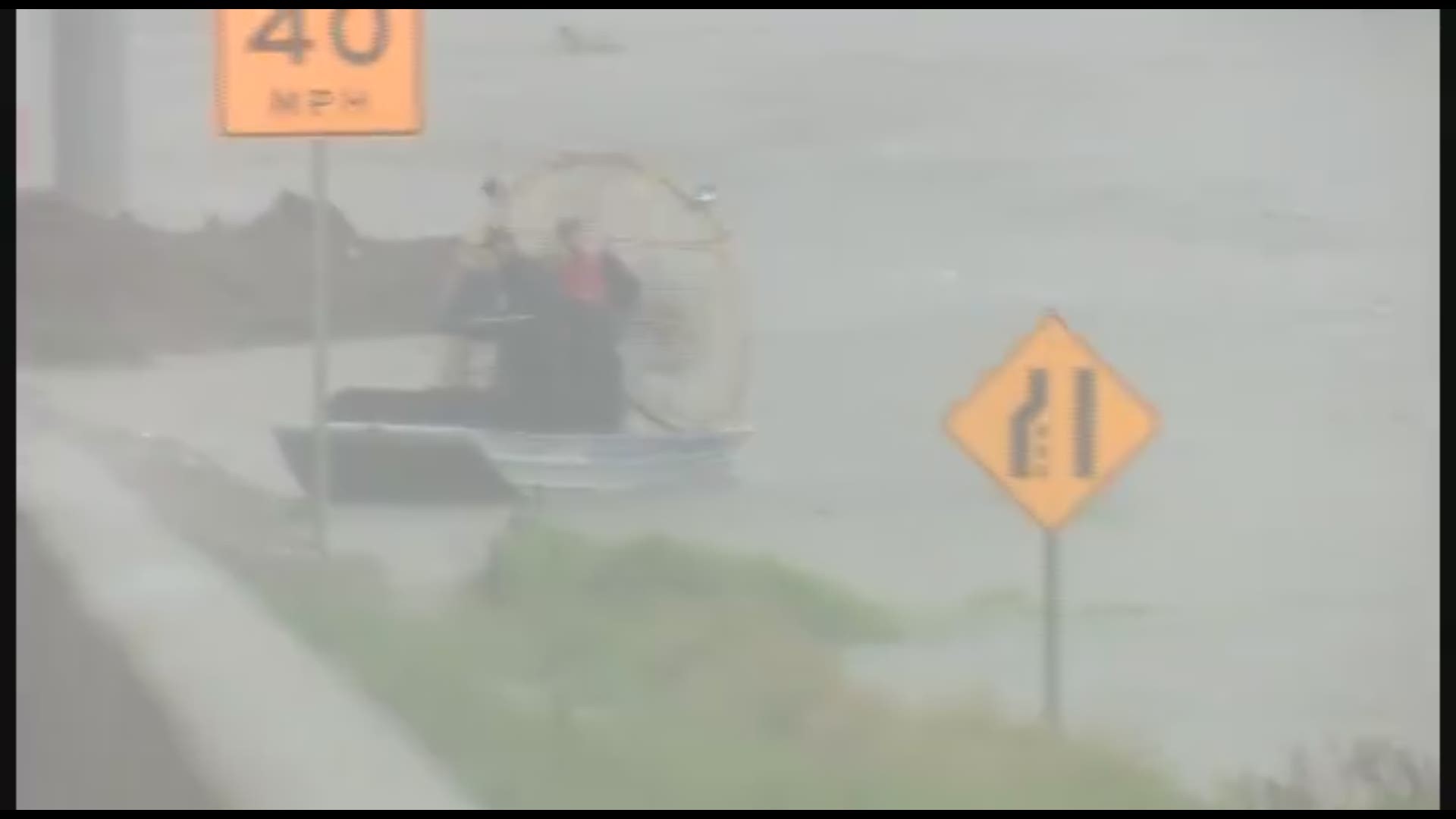 A Harris County Sheriff rescue team saved a truck driver from floodwaters after he found himself trapped in his truck.