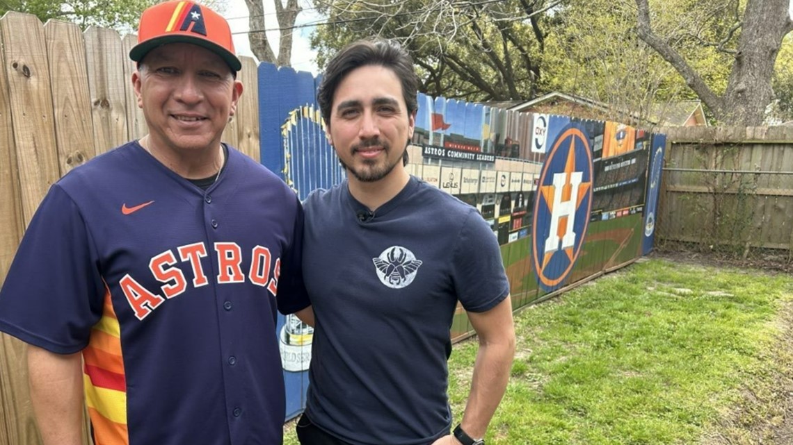 Astros fan gets Minute Maid Park painted on backyard fence | cbs19.tv