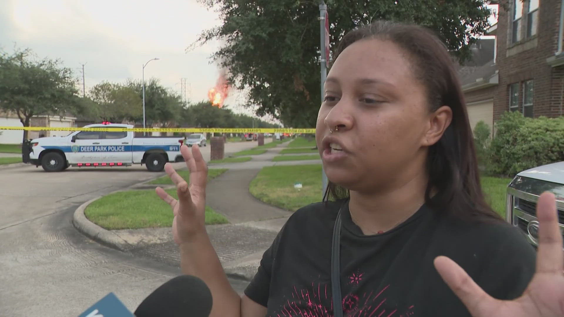 The Energy Transfer pipeline in Deer Park is still burning hours after it started next to the Brookglen neighborhood. Residents had to grab pets and rush to safety.