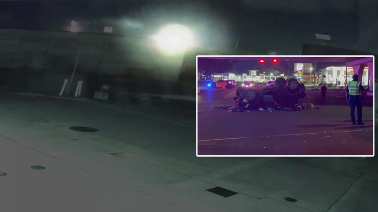 1 dead, 4 kids in critical condition after vehicle flies off I-45