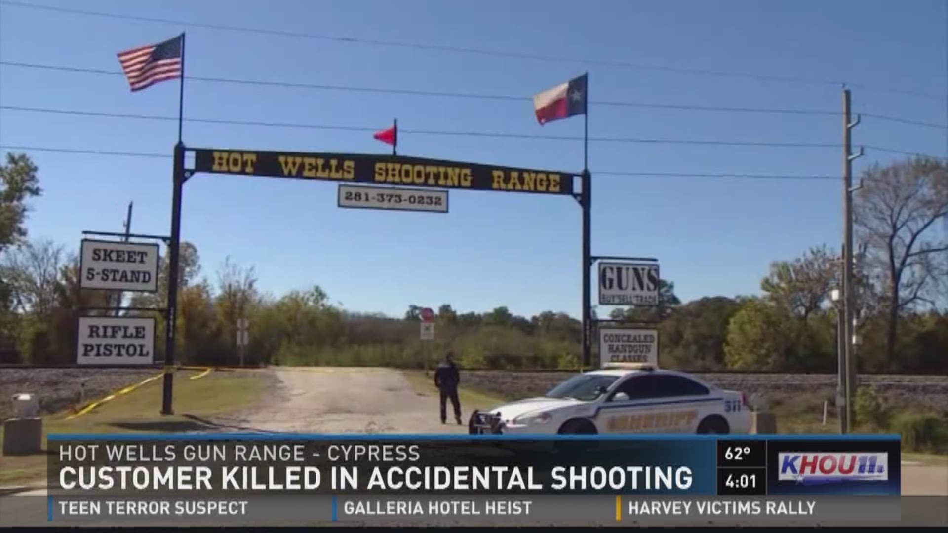 A customer at a gun range in Cypress was killed in an accidental shooting.