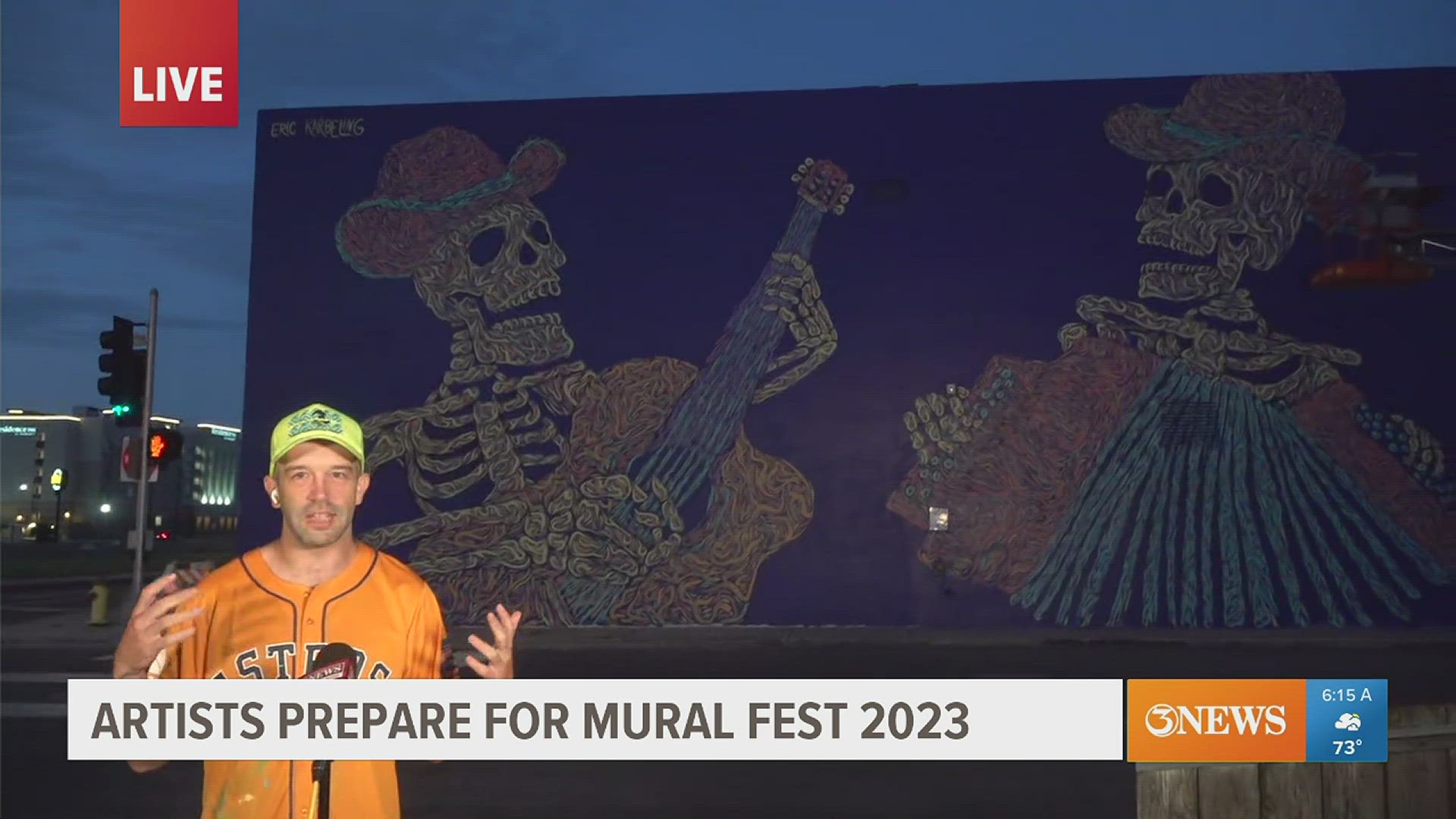 Eric Karbeling joined First Edition to talk about the Tejano-influenced mural he is working on for the festival.