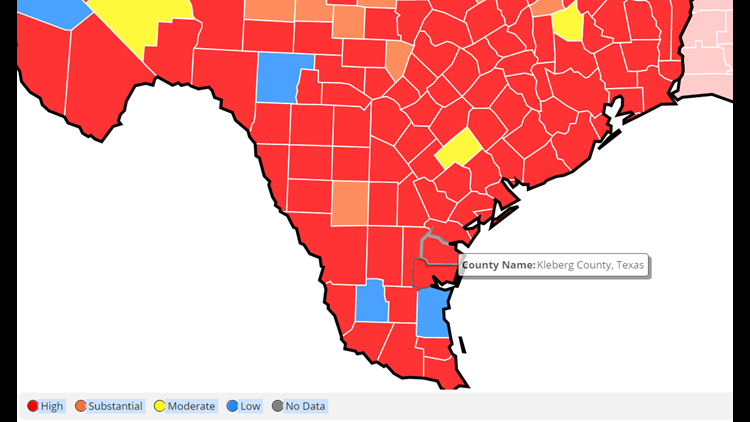 Nueces County High Covid Transmission Rate 