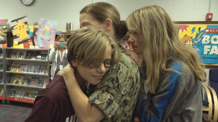 South Texas mom, Navy reservist surprises her two children after 10-month deployment in Africa