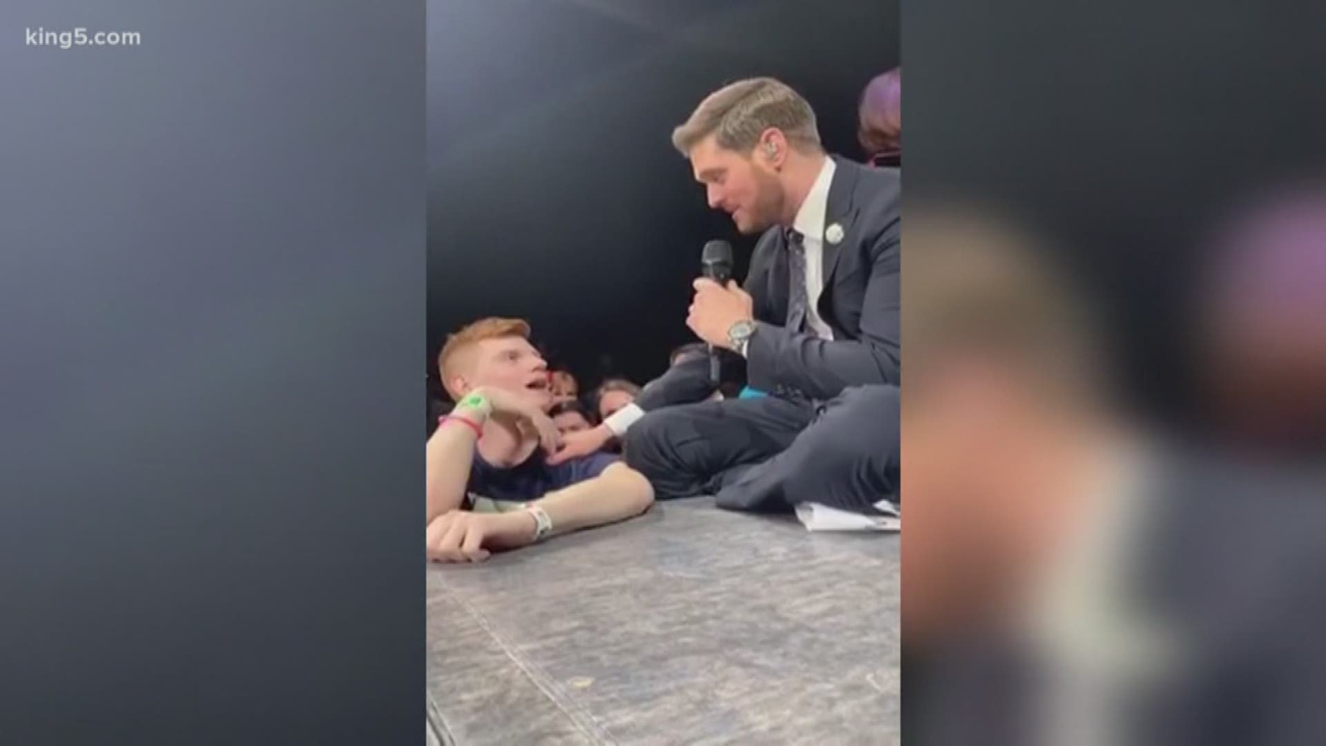 A senior from Aberdeen High School shared the microphone with Michael Buble, and now the vocals have gone viral. KING 5's Jenna Hanchard shares his story.