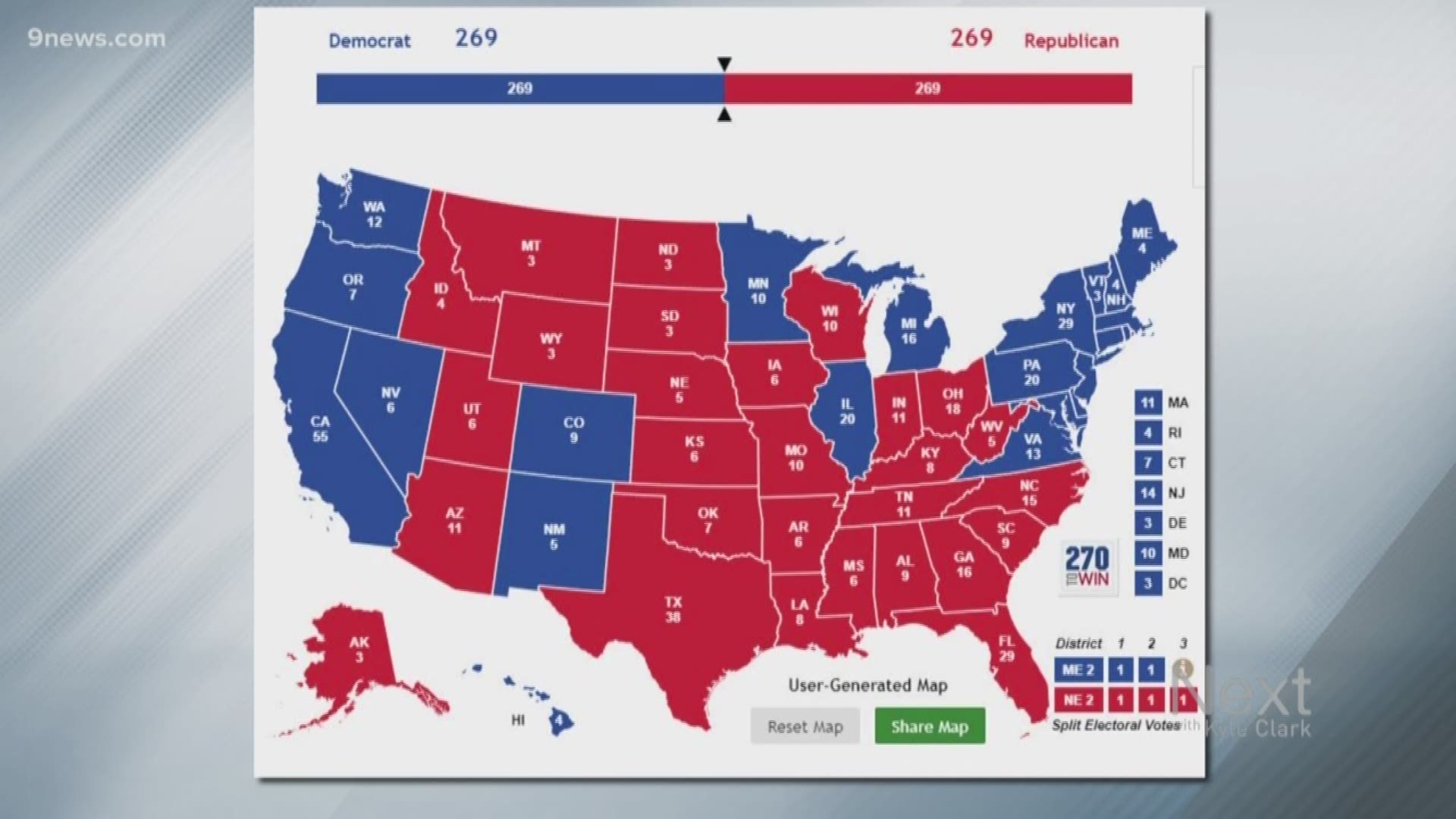 Our Next question comes from a viewer named E.J. He asks, "What happens when the electoral college ends in a tie?"