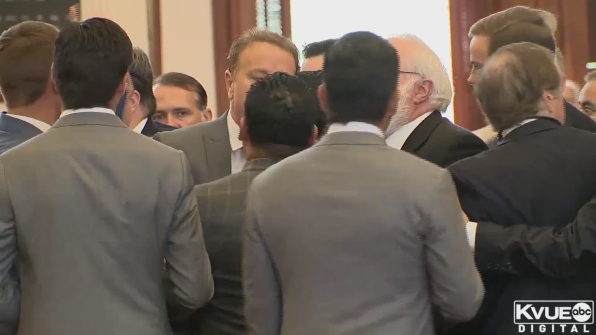A pushing match between representatives broke out on the House floor Monday.BACKGROUND: http://kvue.tv/2rOzq2E