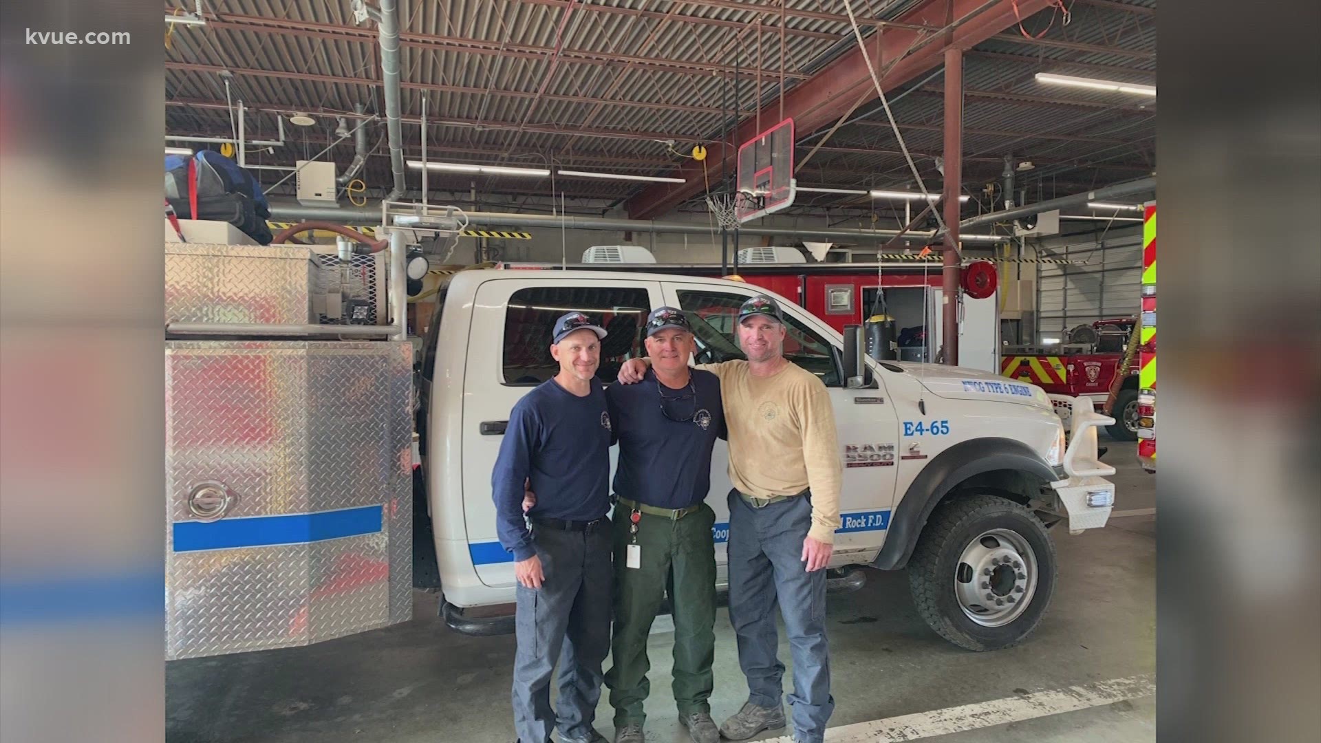 The trio from Round Rock left on Friday along with 200 firefighters from across Texas.