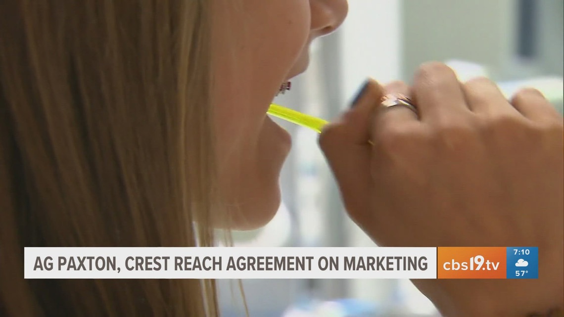 Attorney General Ken Paxton, Crest reach agreement on marketing