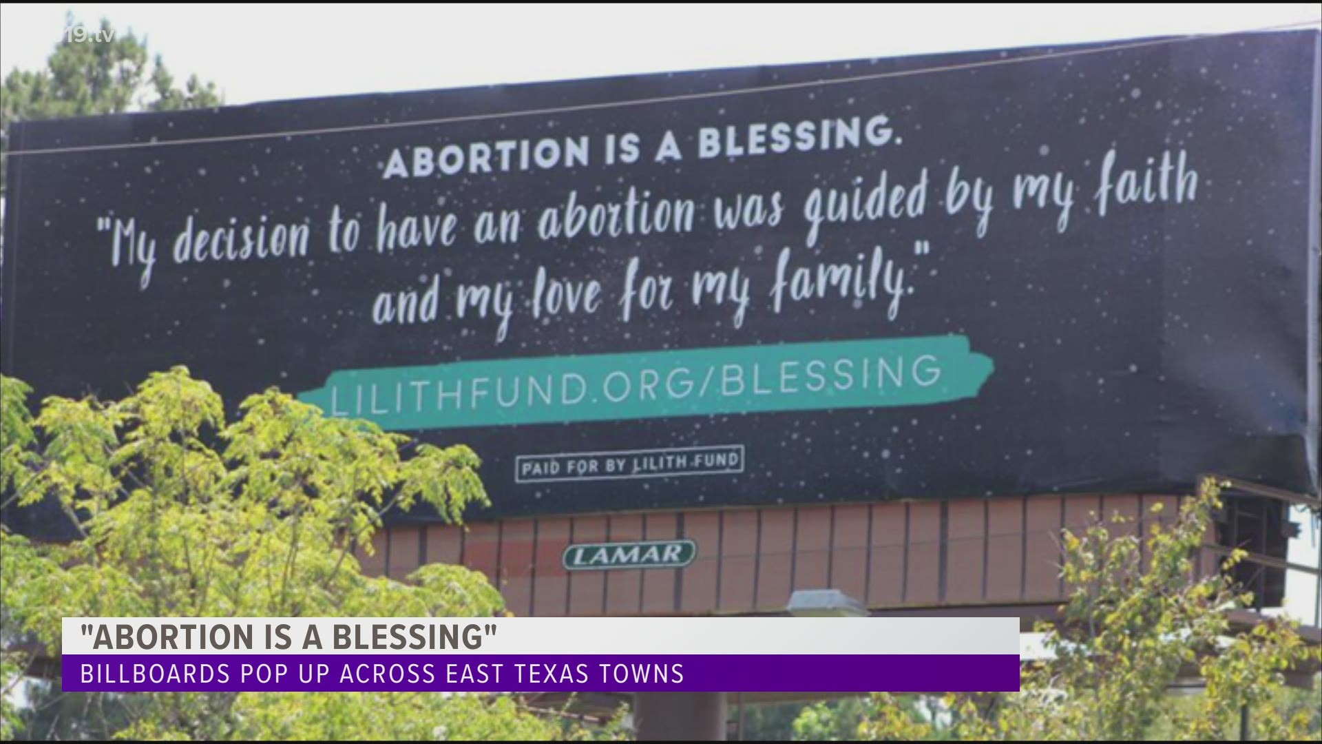 The billboards say, "Abortion is a blessing." The billboards have been the target of at least two acts of vandalism and will be the subject of an upcoming protest.