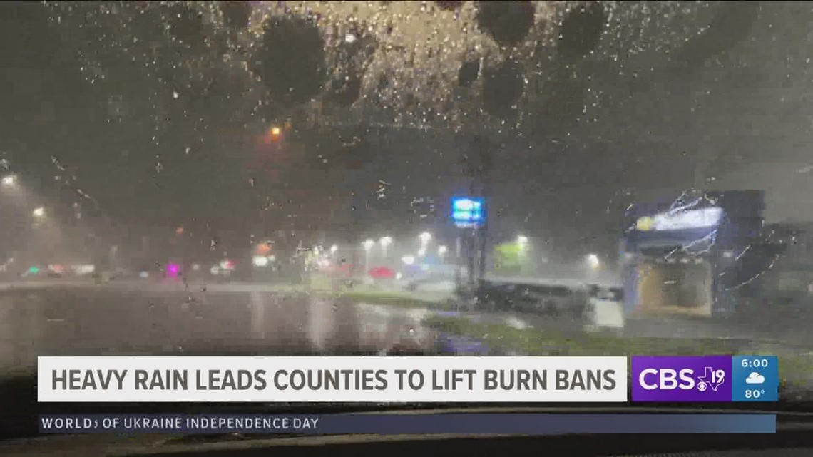 Rainfall in East Texas leads to lifted burn bans, city officials hope