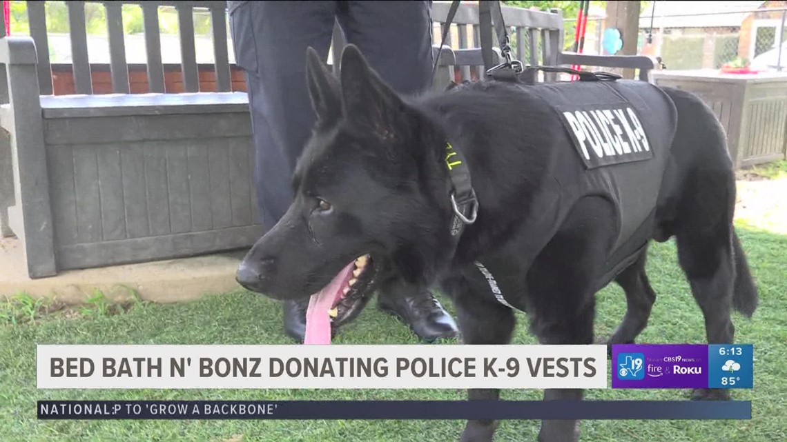 Bed Bath n' Bonz donates K9 Vests to police departments cbs19.tv