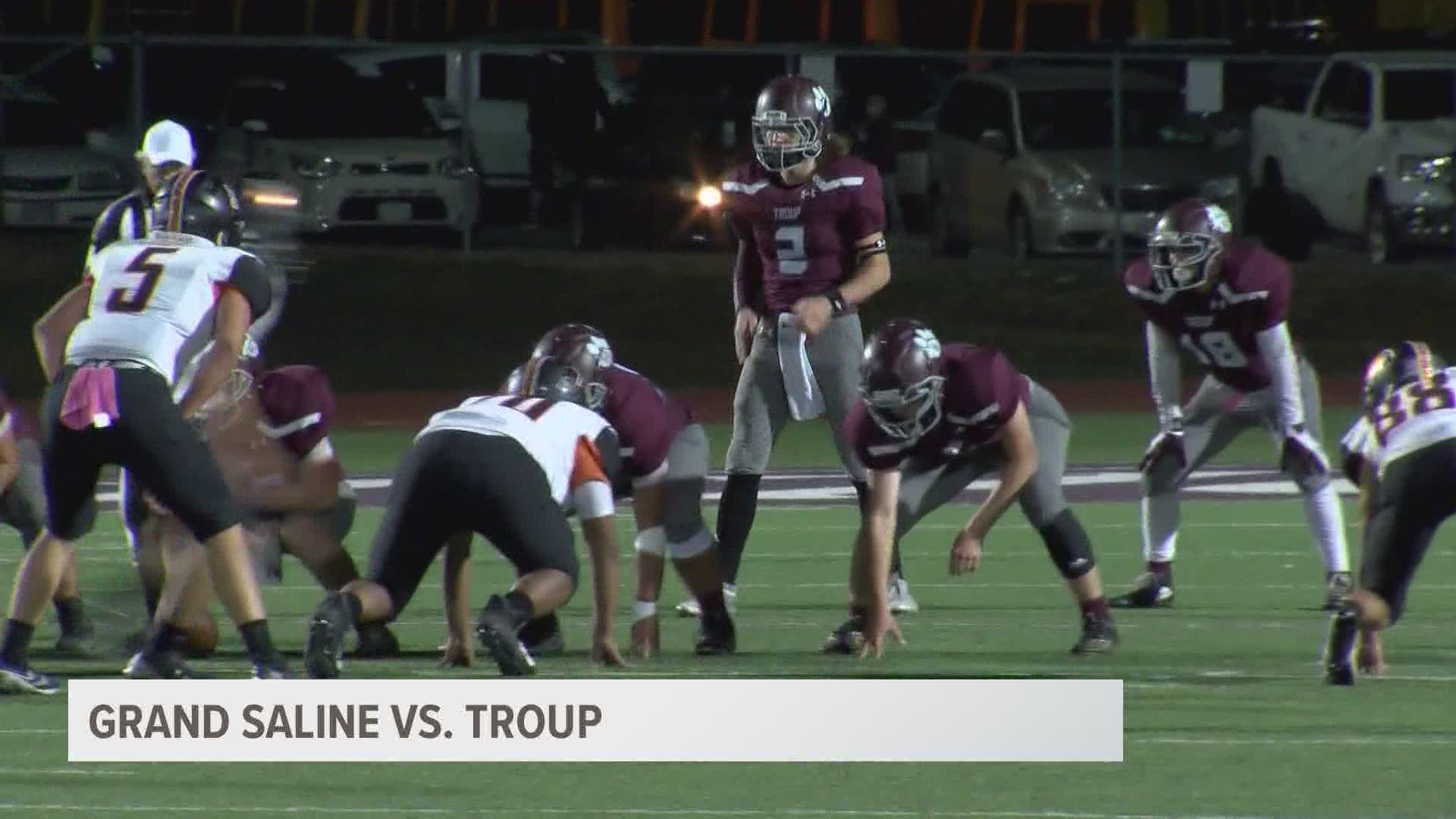 Troup came away with the win, topping Grand Saline 47-0.