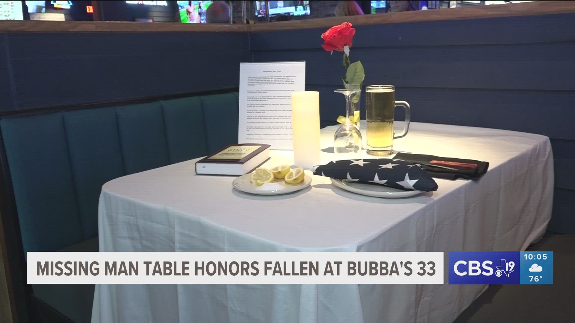 Bubba's 33 in Tyler set up what they called "The Missing Man Table" to honor those who served in the military this Memorial Day weekend.