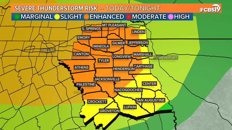 Severe Weather Expected To Return To East Texas Tonight Through Friday ...