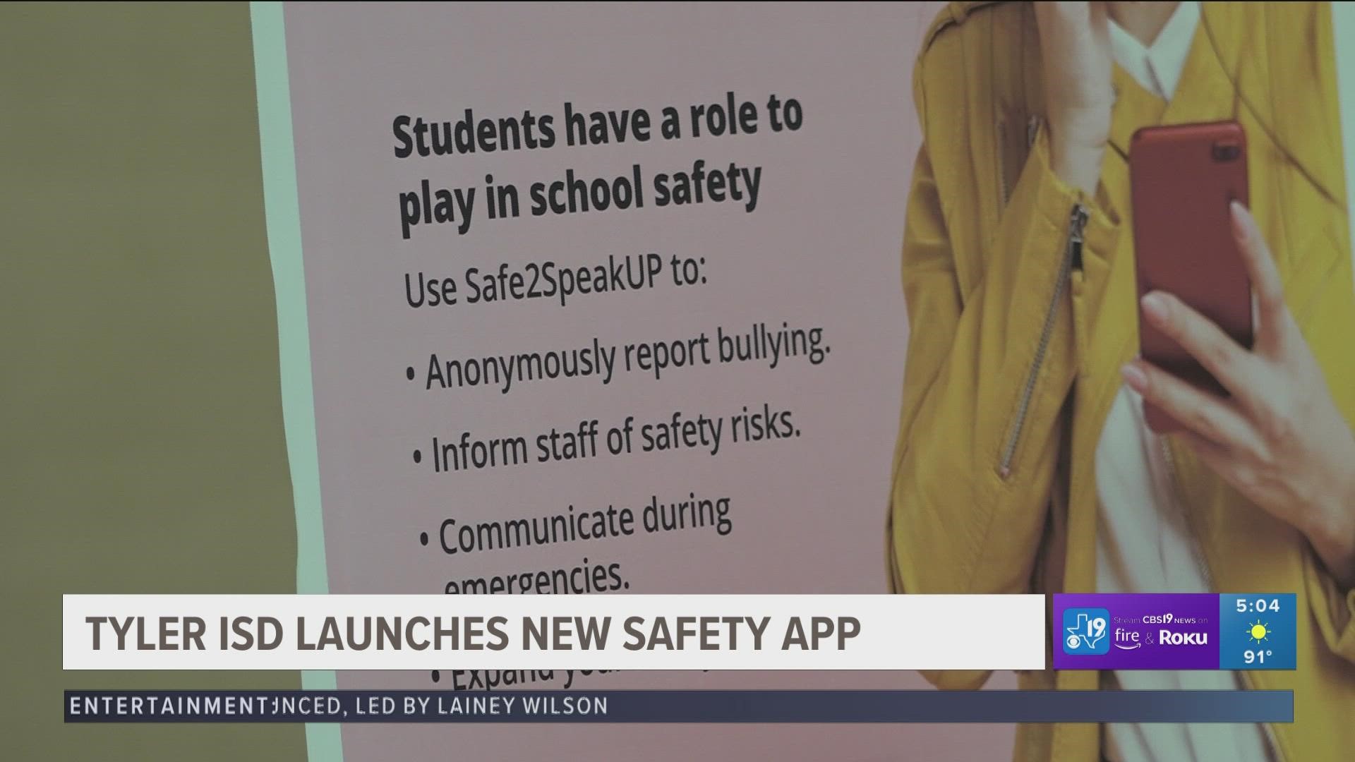 Tyler ISD launches safety app for students to combat bullying