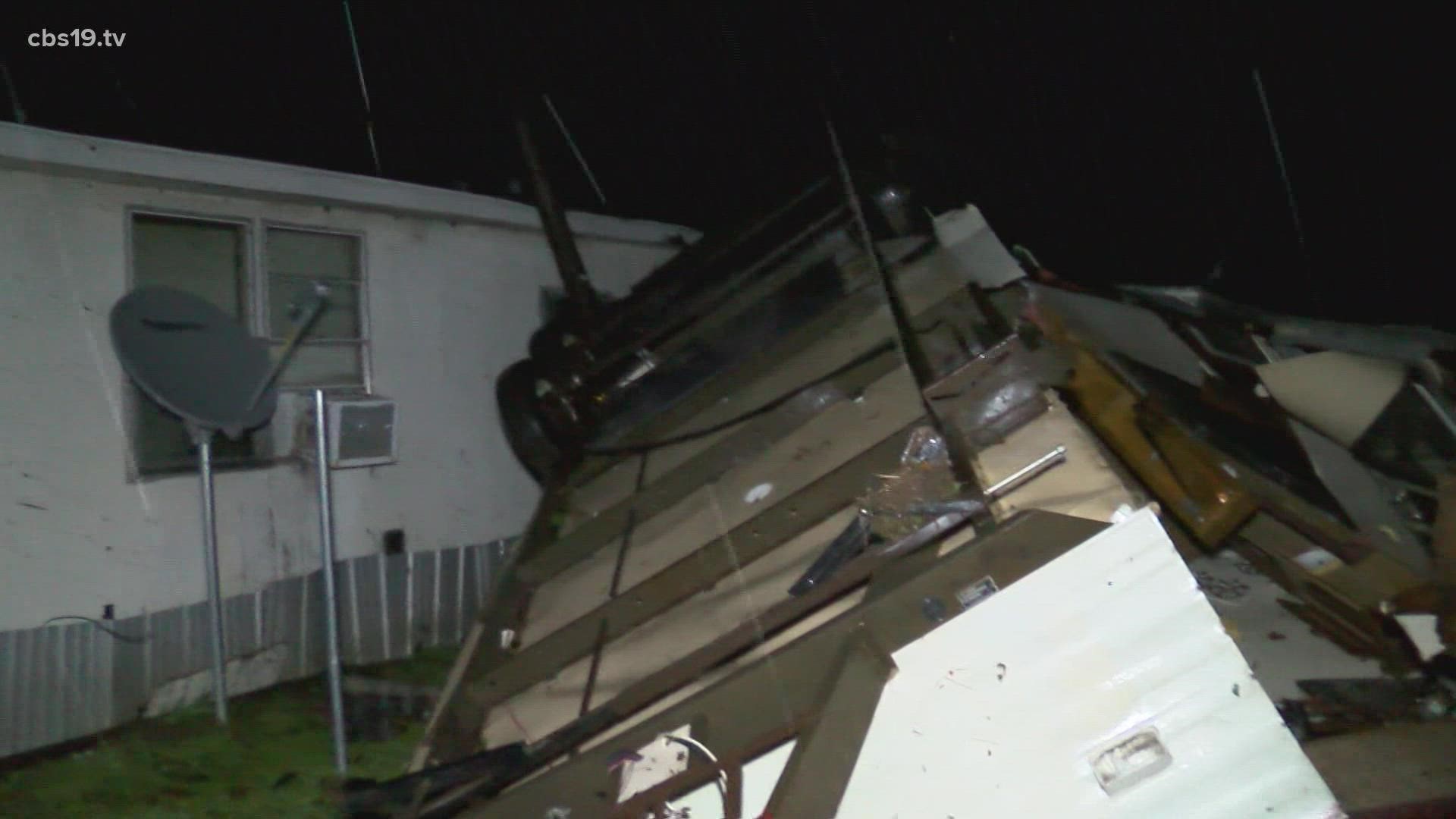 Mount Enterprise family's mobile home suffers extensive damage in overnight storms