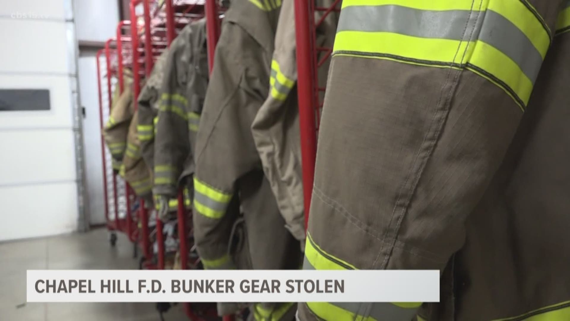 The Chapel Hill Fire Department is out eight to ten sets of bunker gear that was stolen in February.