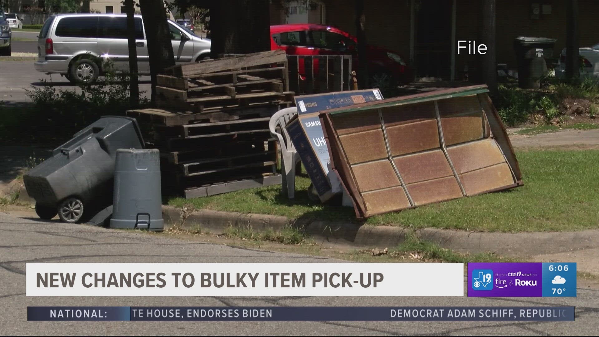 The department announced they are doing away with the two free bulky item collection weeks each year. Customers will now use an online form to request collection.