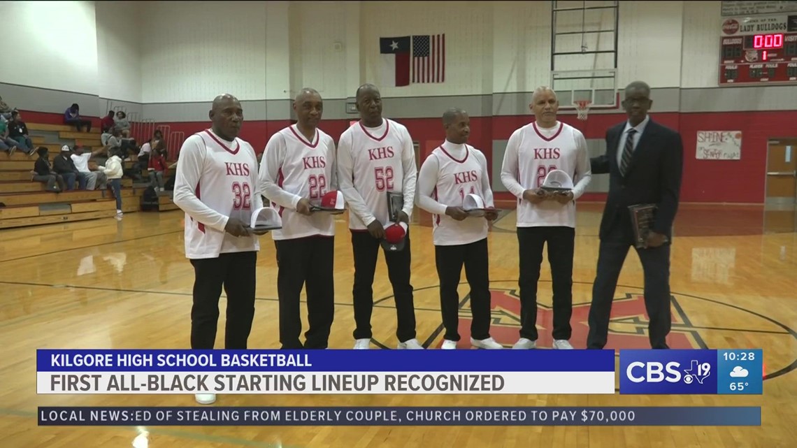 Kilgore's first all-black basketball line-up honored at game | cbs19.tv