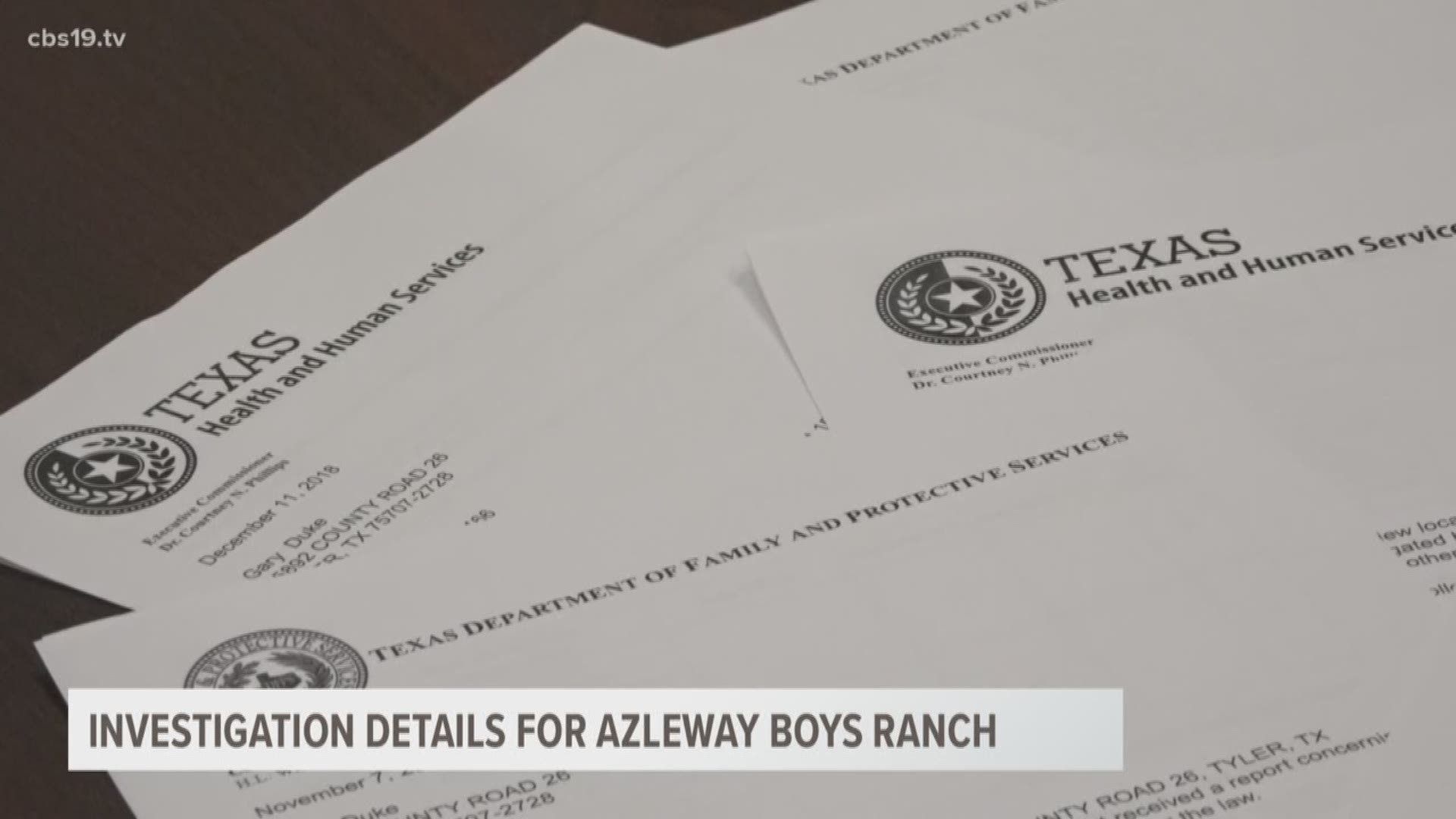 The state agency that oversees Azleway Boys Ranch has provided CBS19 with 103-documents outlining investigations into reports made regarding conduct at the ranch from 2016 to currently.
